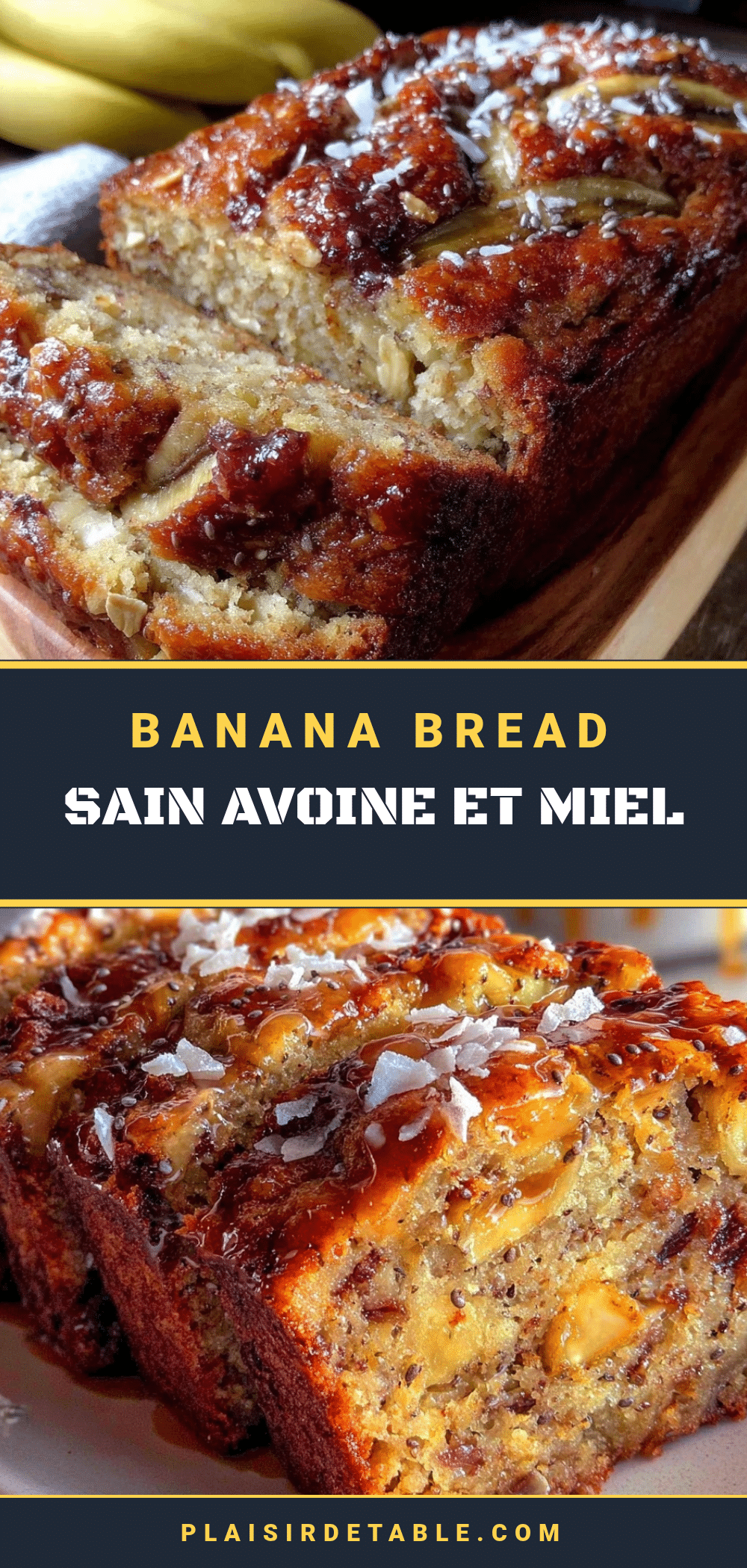 banana bread à l’avoine et miel sans sucre raffiné recipe