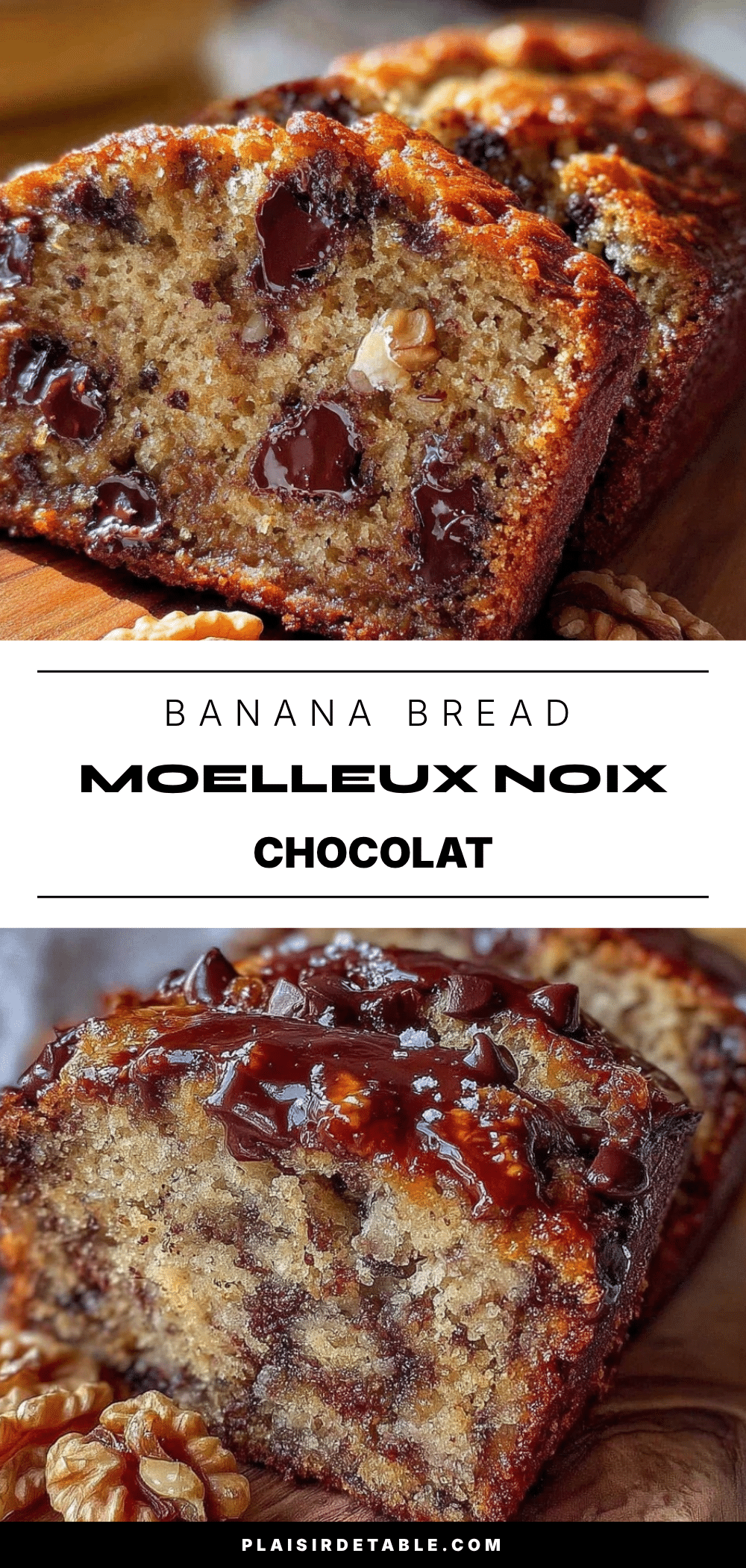banana bread noix pépites chocolat sans beurre recipe