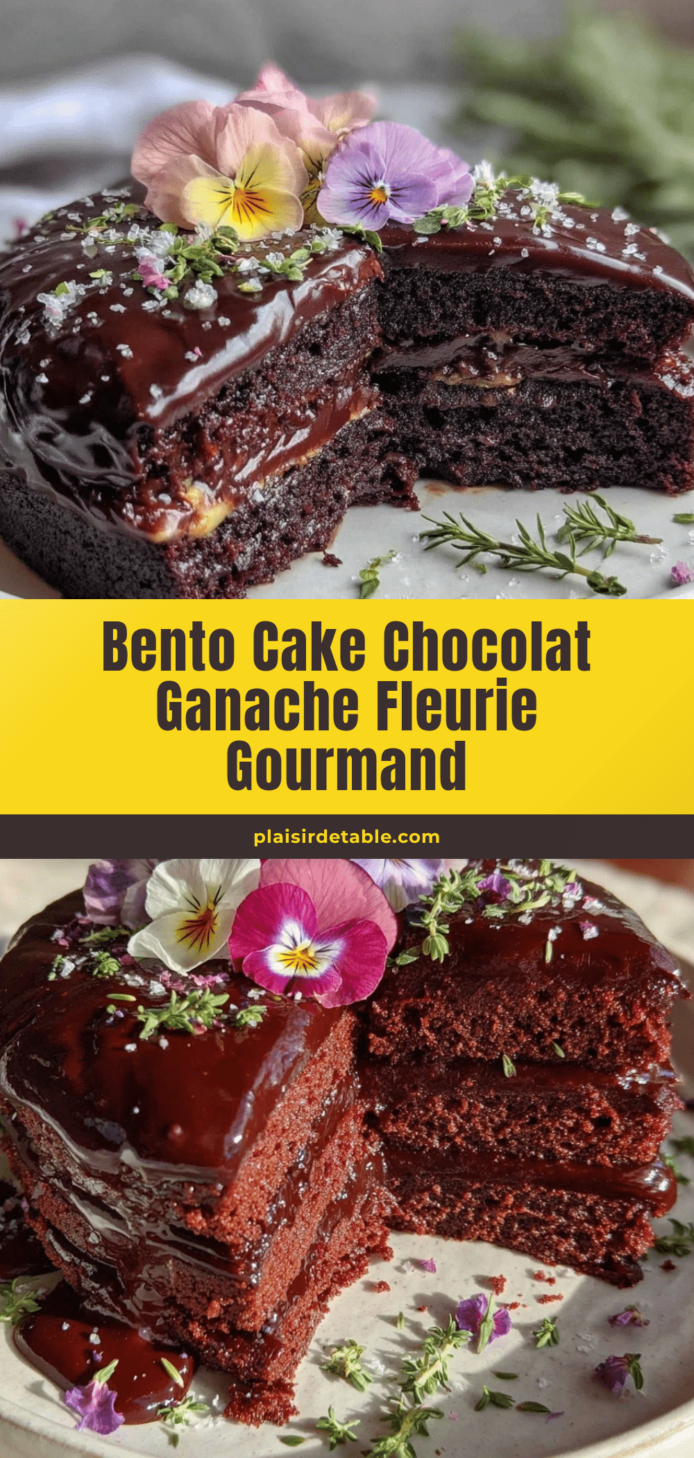 bento cake chocolat ganache fleurie recipe
