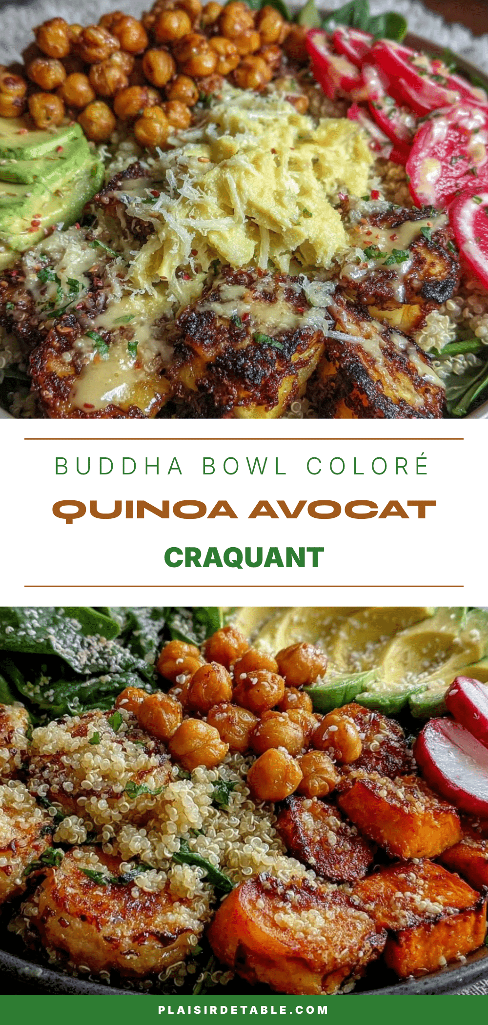 Buddha Bowl quinoa avocat pois chiches rôtis recipe