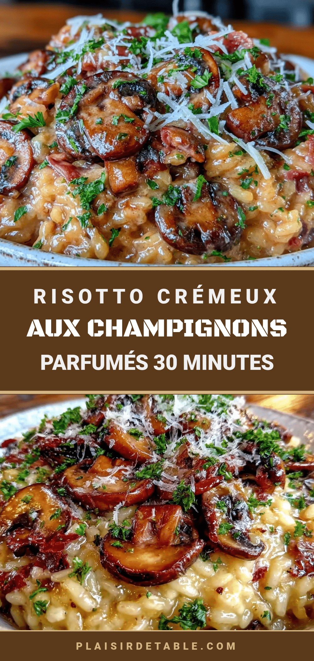 crémeux risotto aux champignons et parmesan recipe