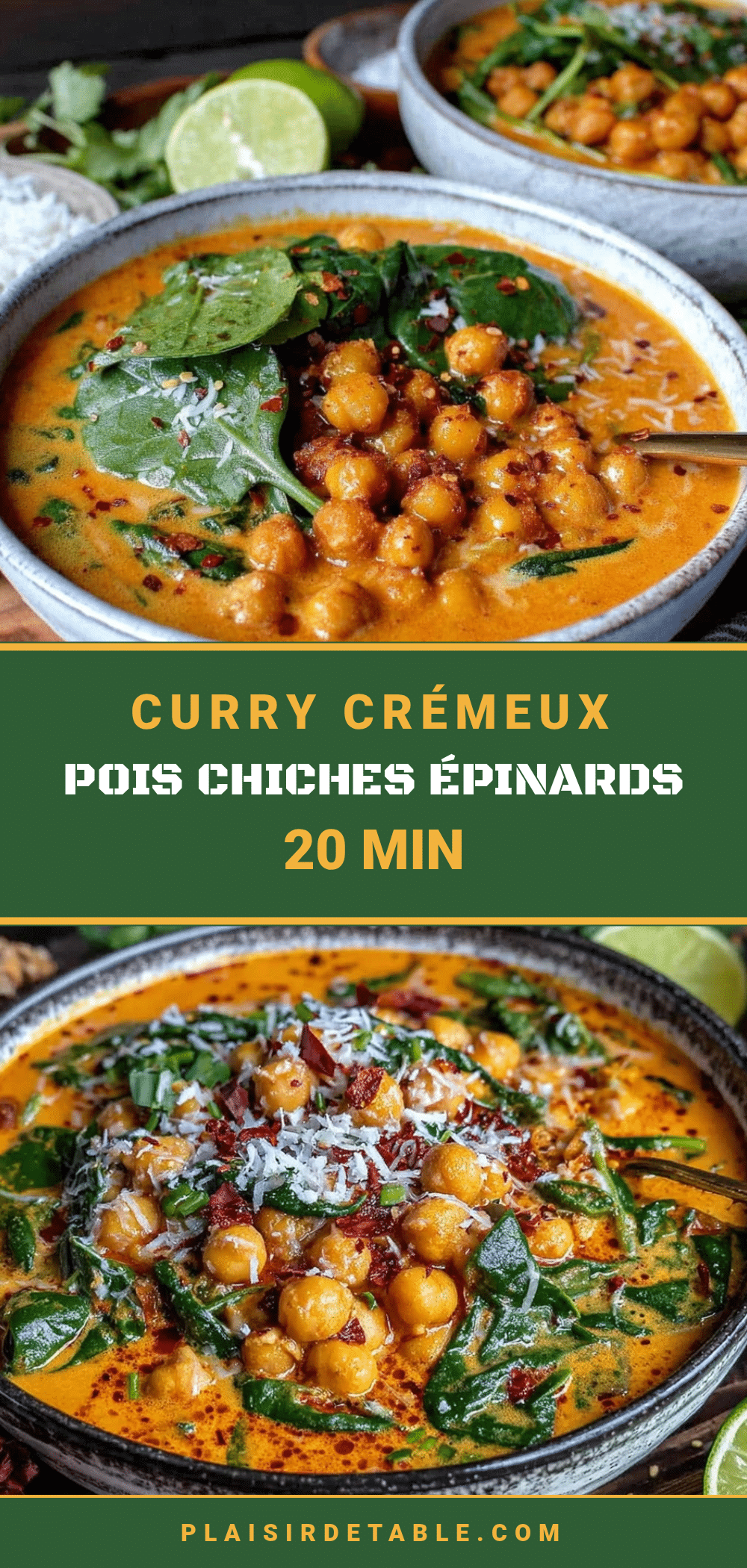 curry de pois chiches épinards au lait de coco recipe