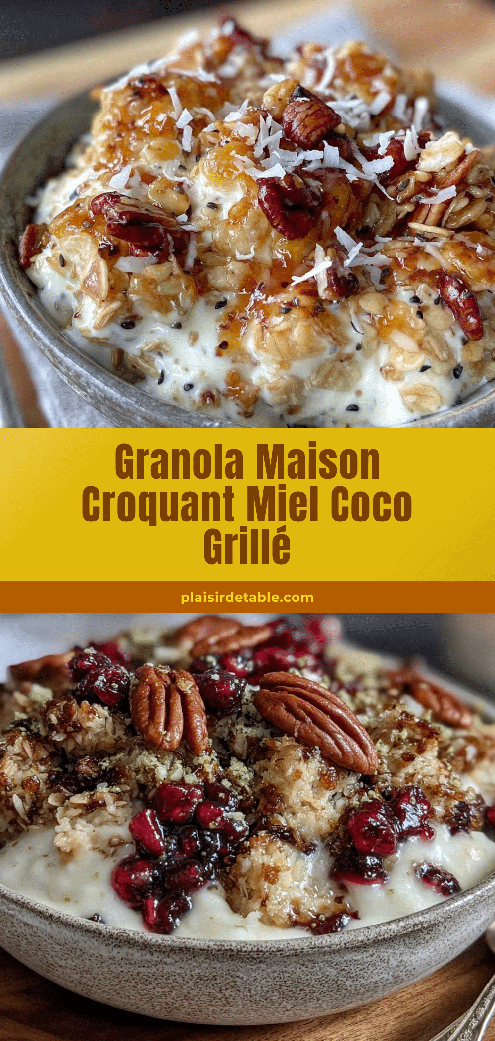 granola maison avoine miel noix de coco grillé recipe