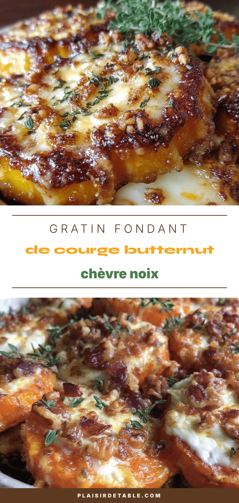gratin de courge butternut au chèvre et noix recipe