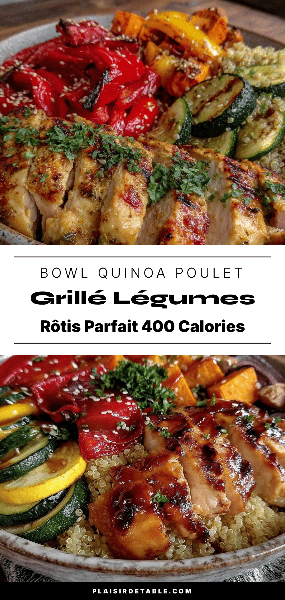 healthy bowl quinoa poulet grillé légumes rôtis recipe
