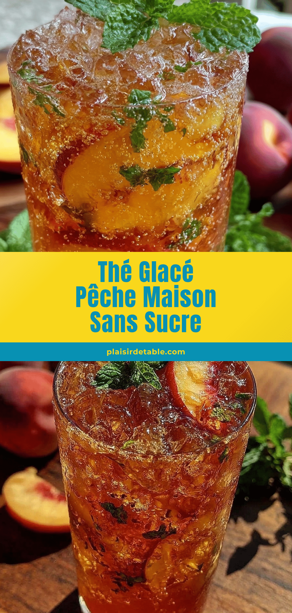 ice tea pêche maison sans sucre ajouté recipe