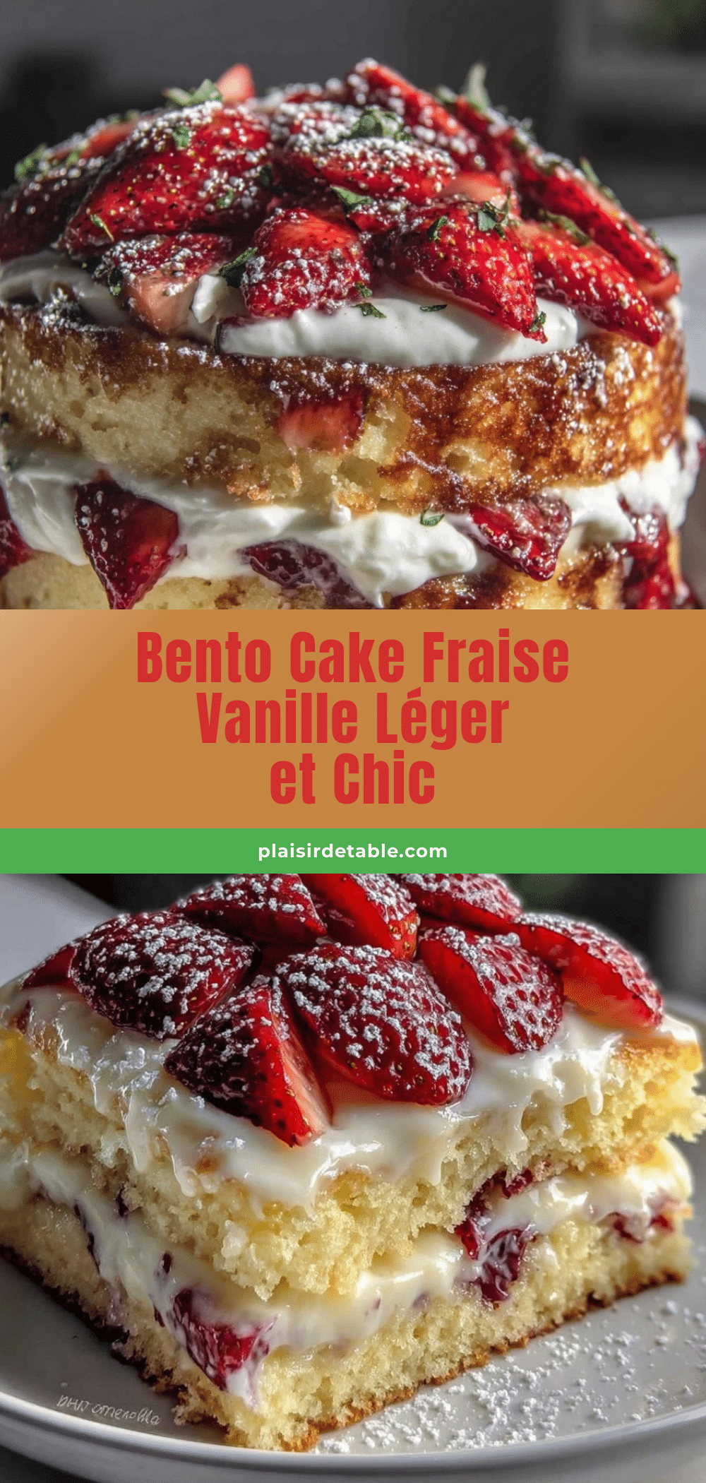 léger bento cake fraise vanille recipe