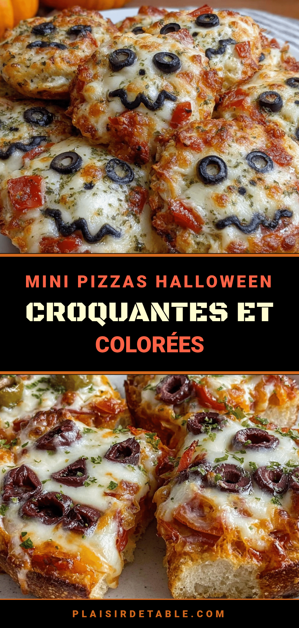 mini pizzas dhalloween aux poivrons rouges et olives recipe