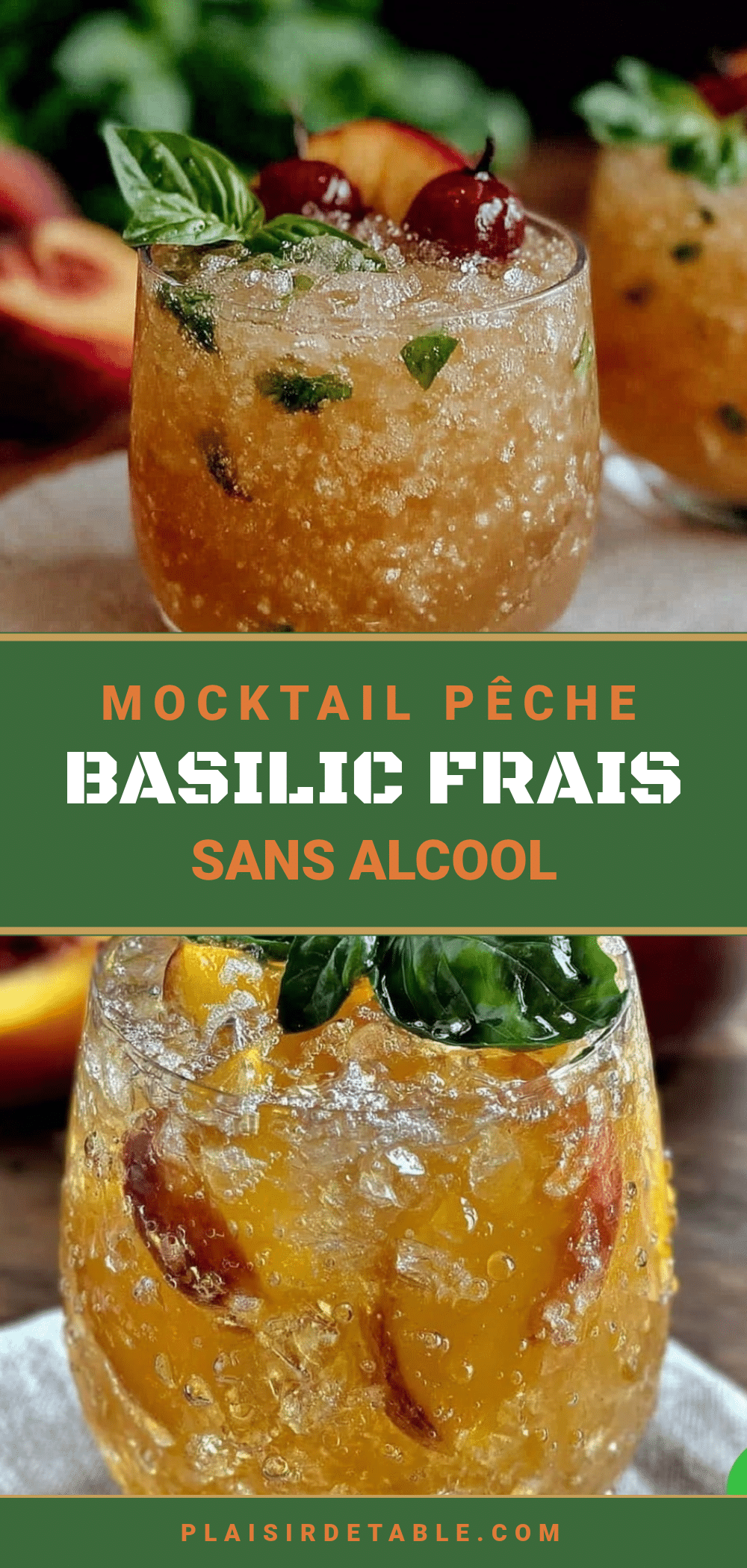 mocktail pêche basilic sans alcool recipe