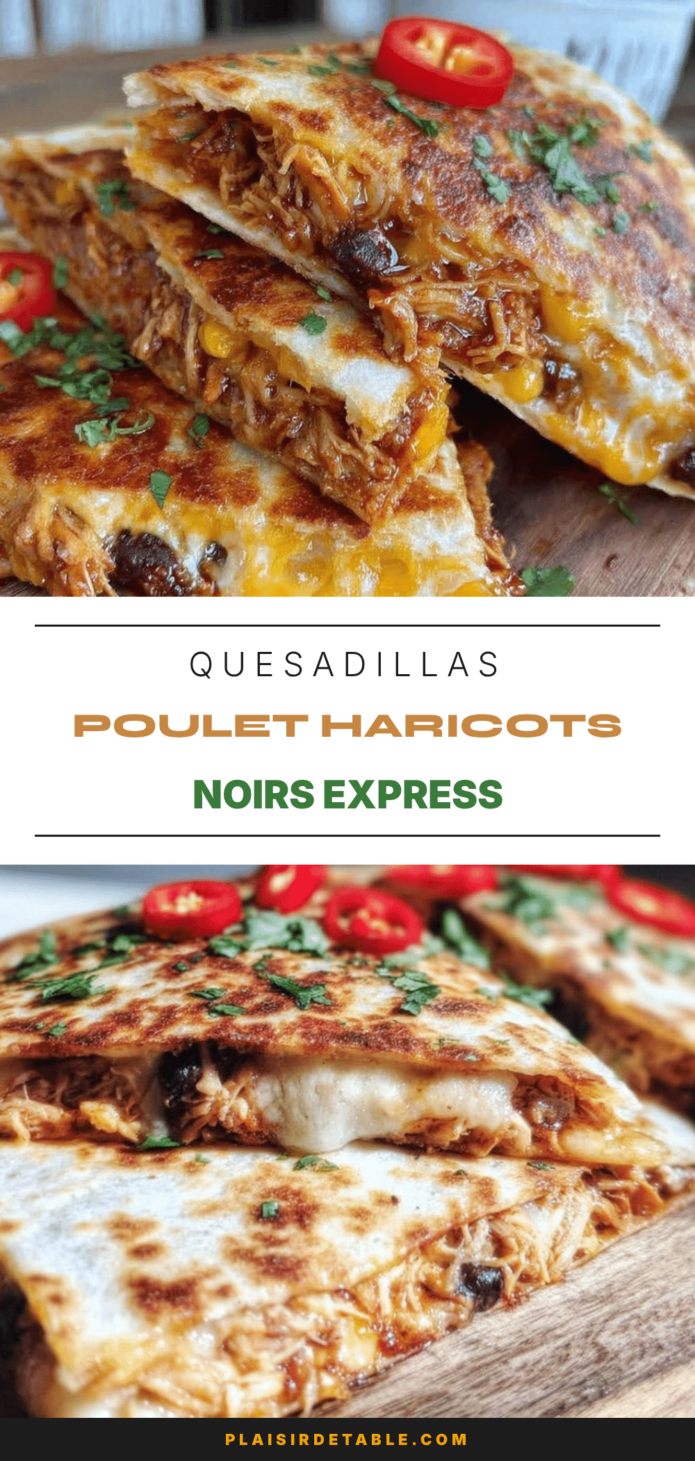 quesadillas poulet haricots noirs express recipe