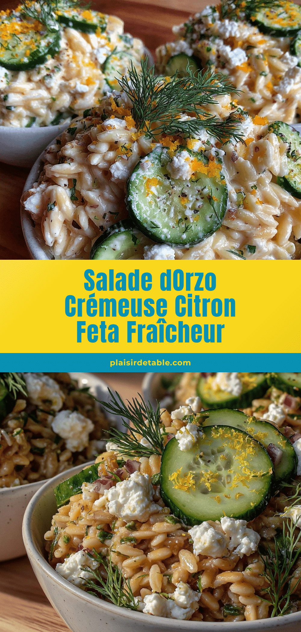 salade d’orzo crémeuse au citron et feta recipe