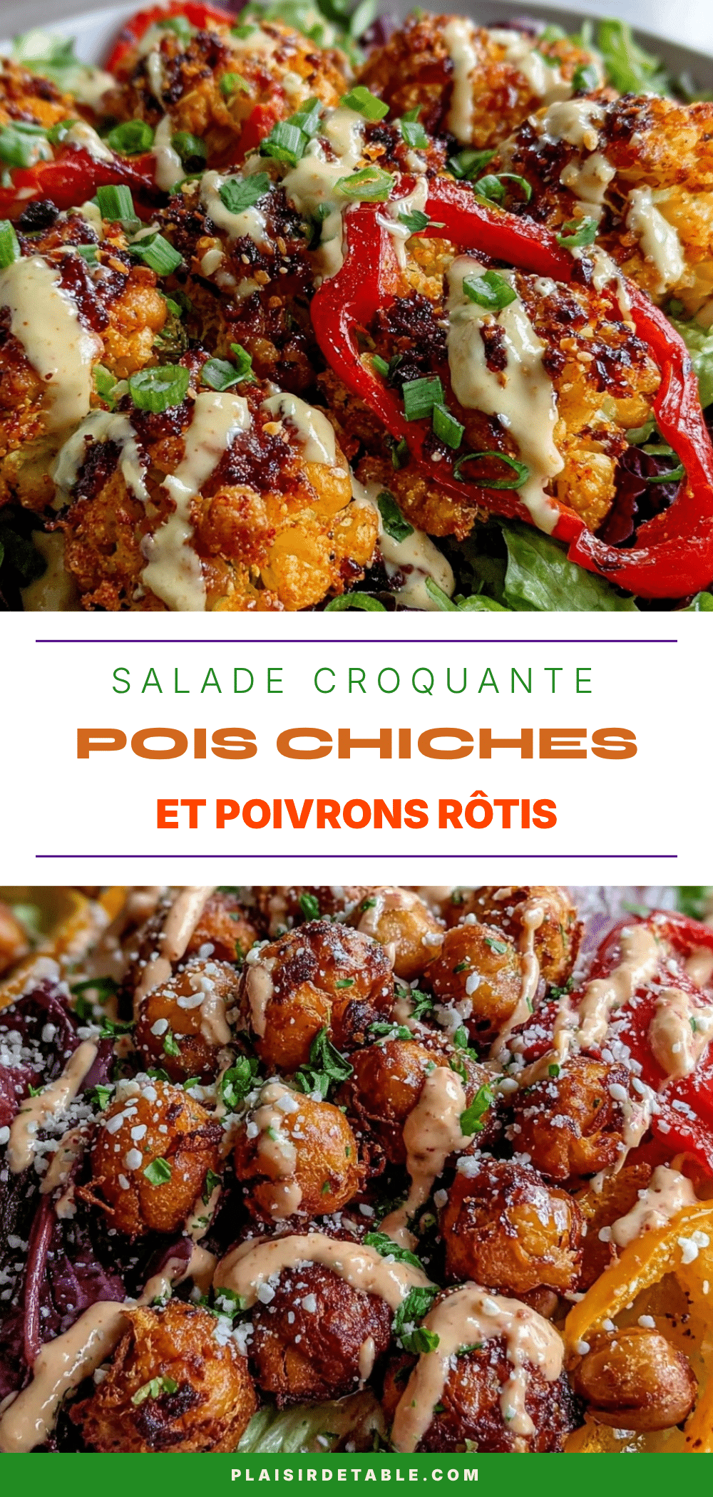salade pois chiches poivrons rôtis tahini citron recipe