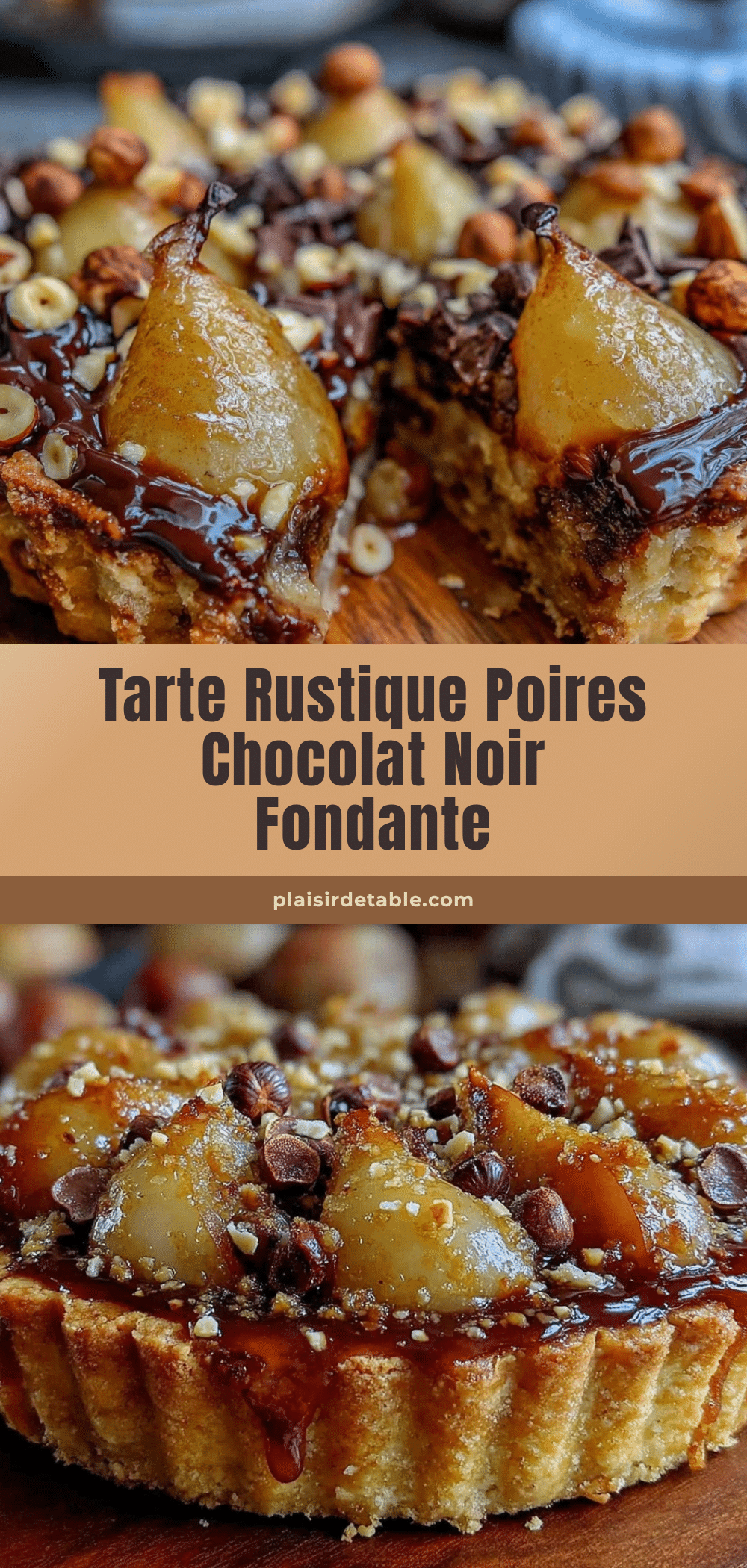 tarte rustique poires chocolat noir noisettes recipe