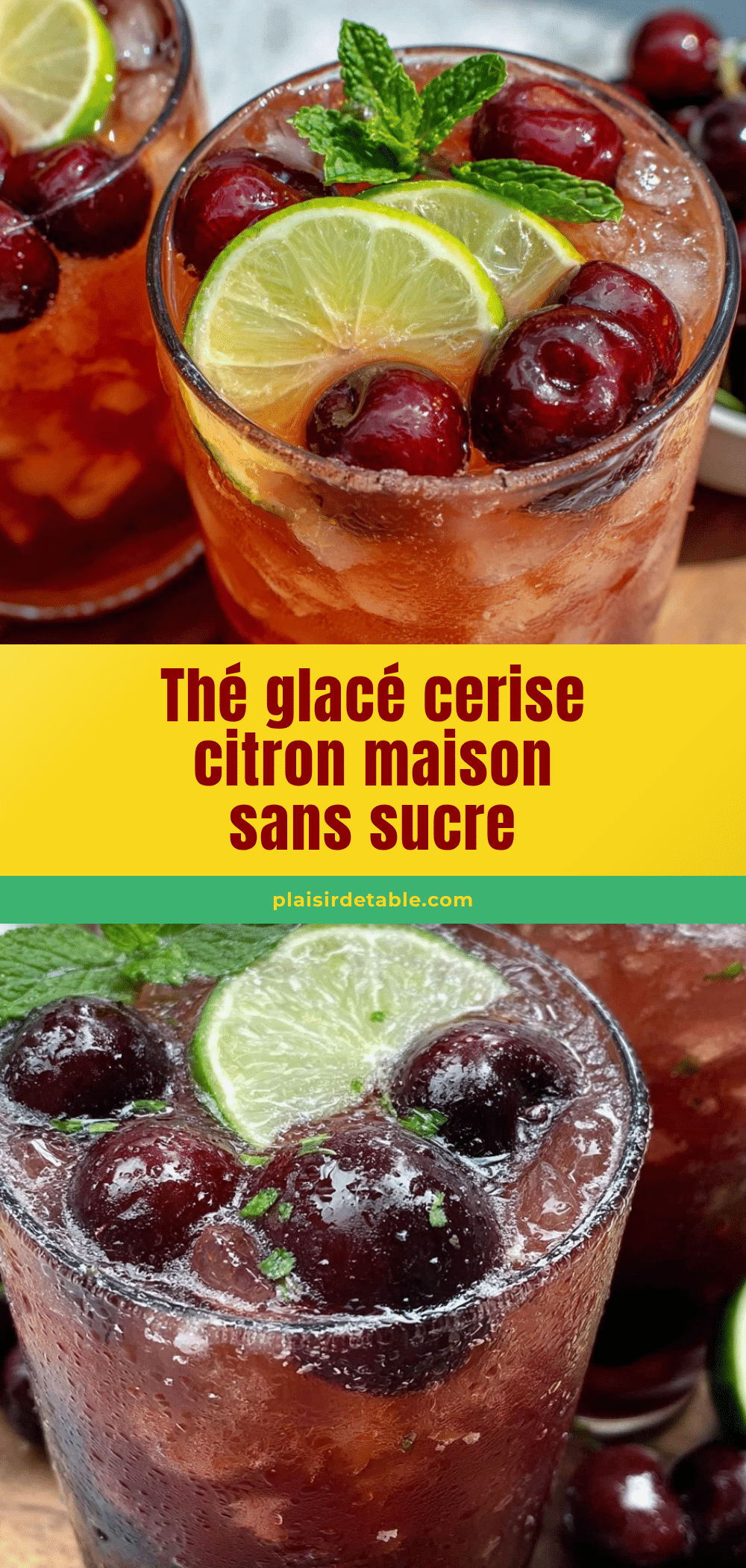 thé glacé cerise citron maison sans sucre recipe