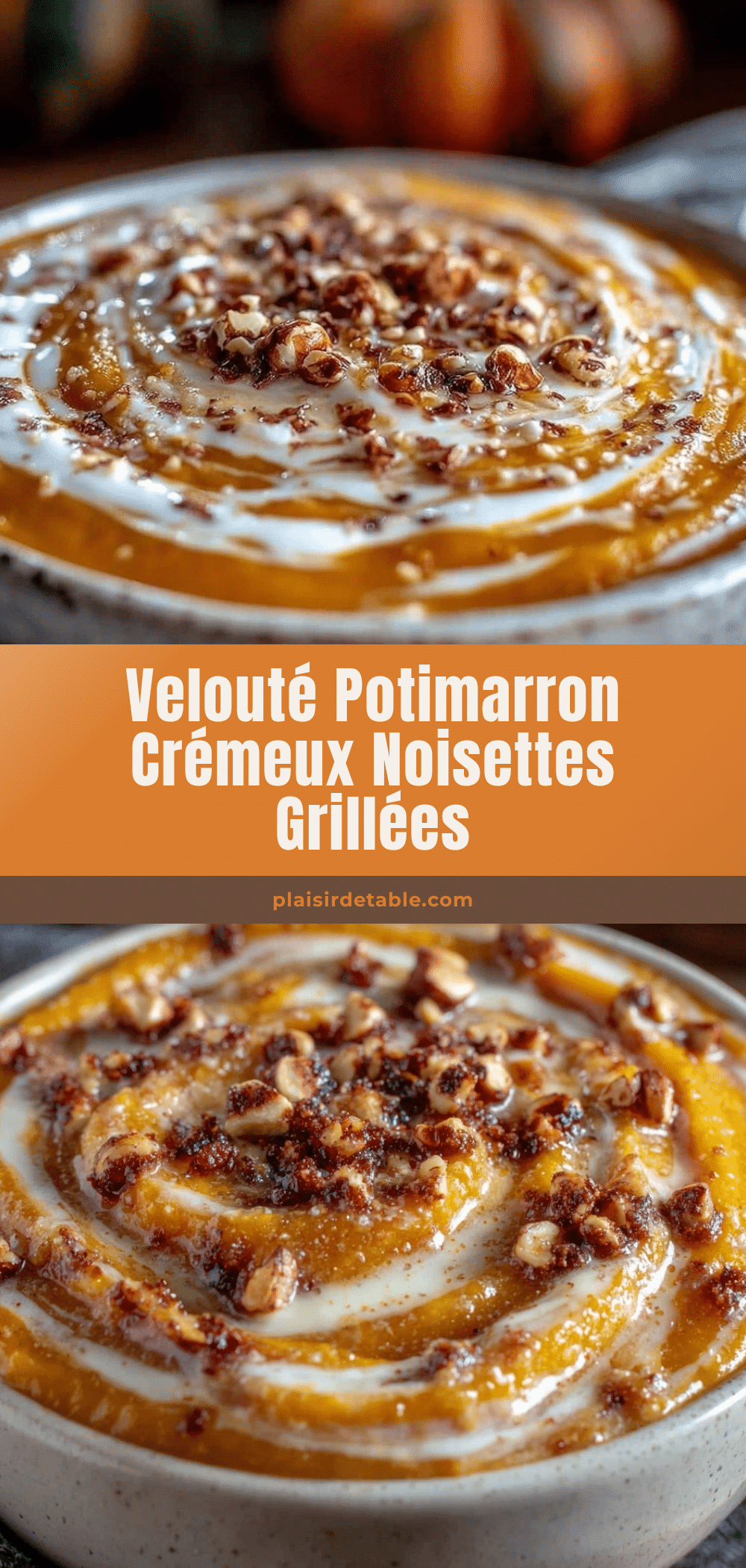 velouté de potimarron aux noisettes grillées recipe
