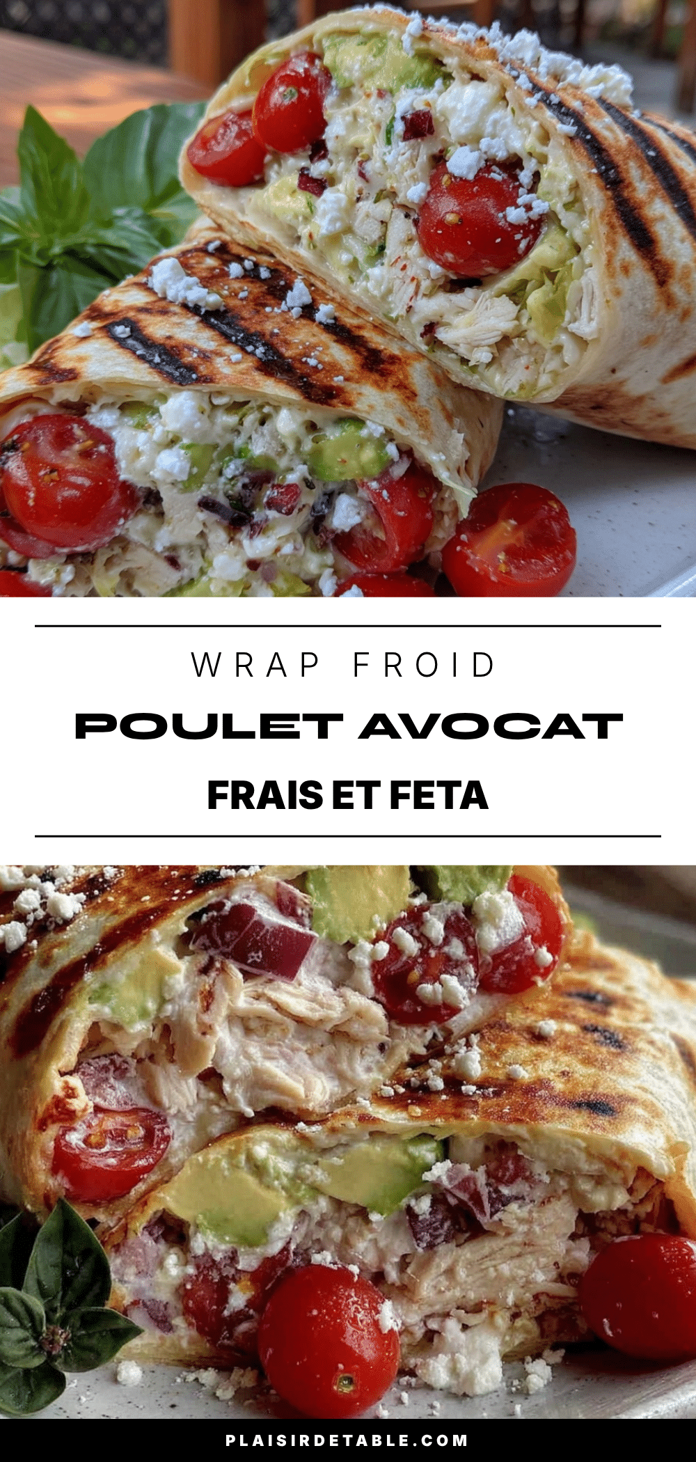 wrap froid poulet avocat feta tomates recipe