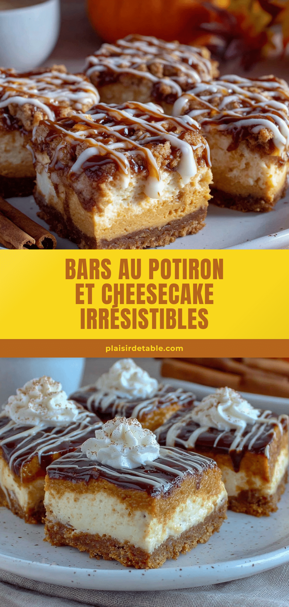 barres parfaites au cheesecake et potiron recipe