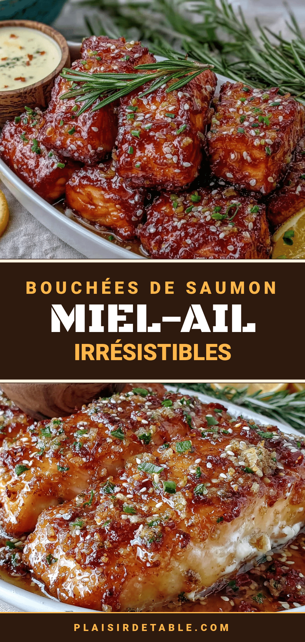 bouchées de saumon miel-ail recipe
