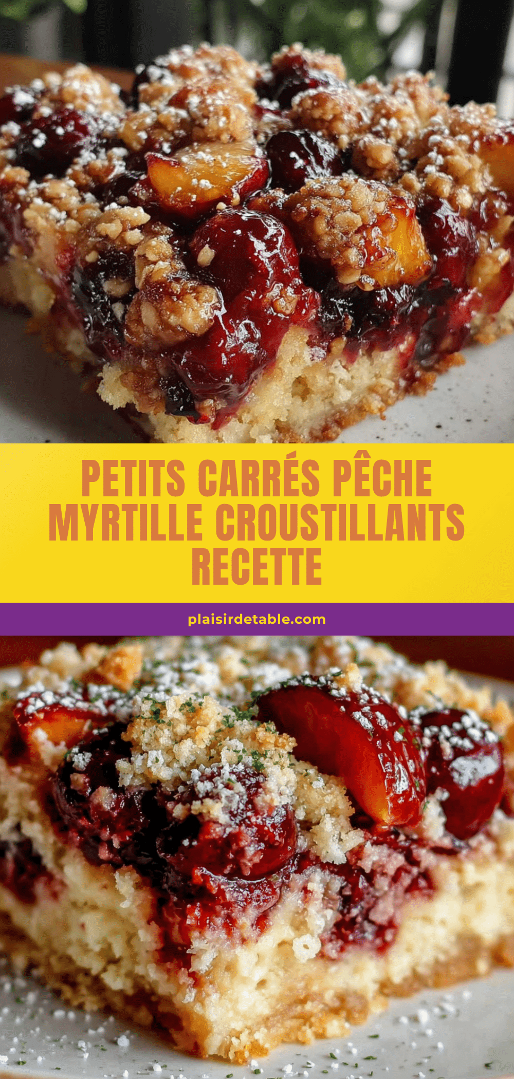 carrés pêche myrtille croustillants recipe