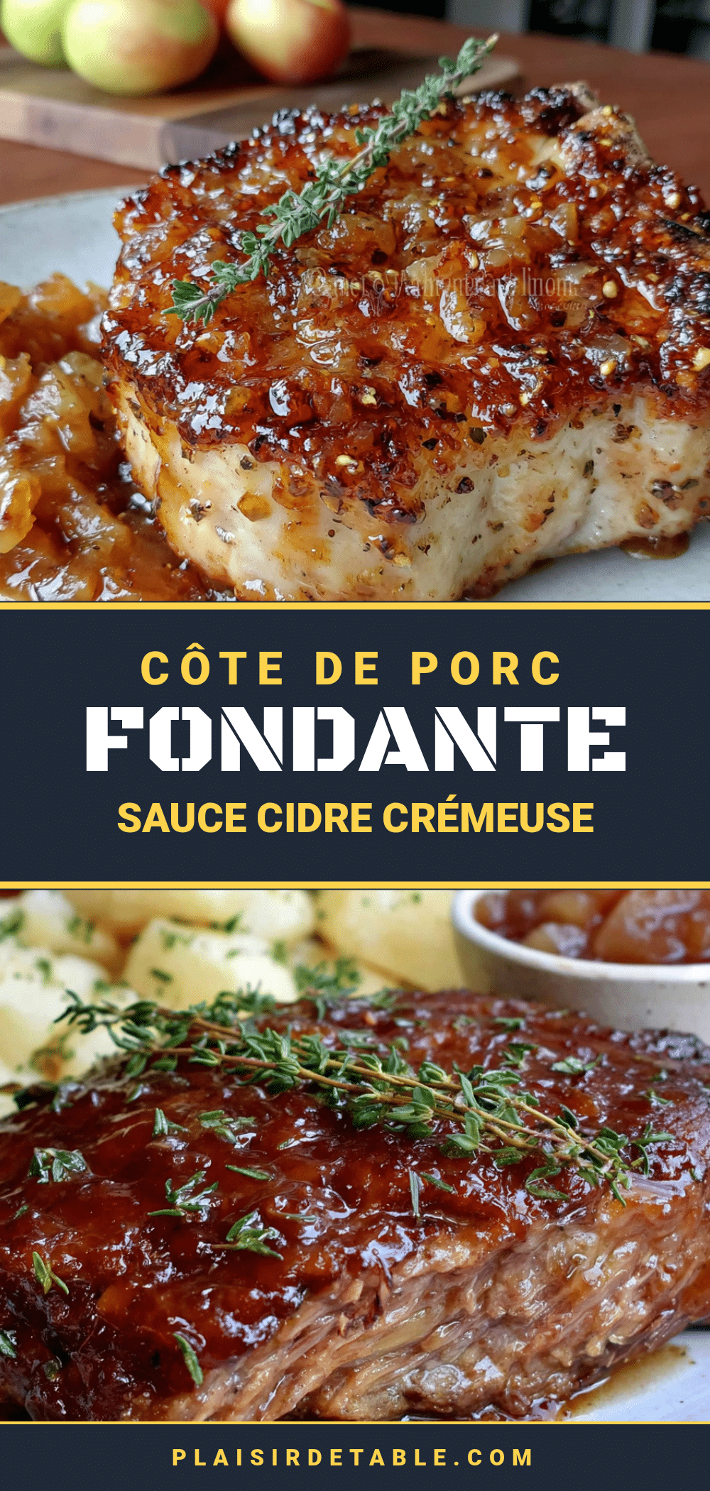 côtes de porc fondantes au cidre recipe