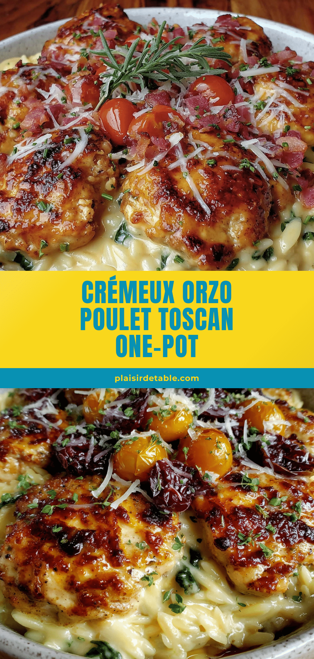 crémeux orzo poulet Toscan one-pot recipe