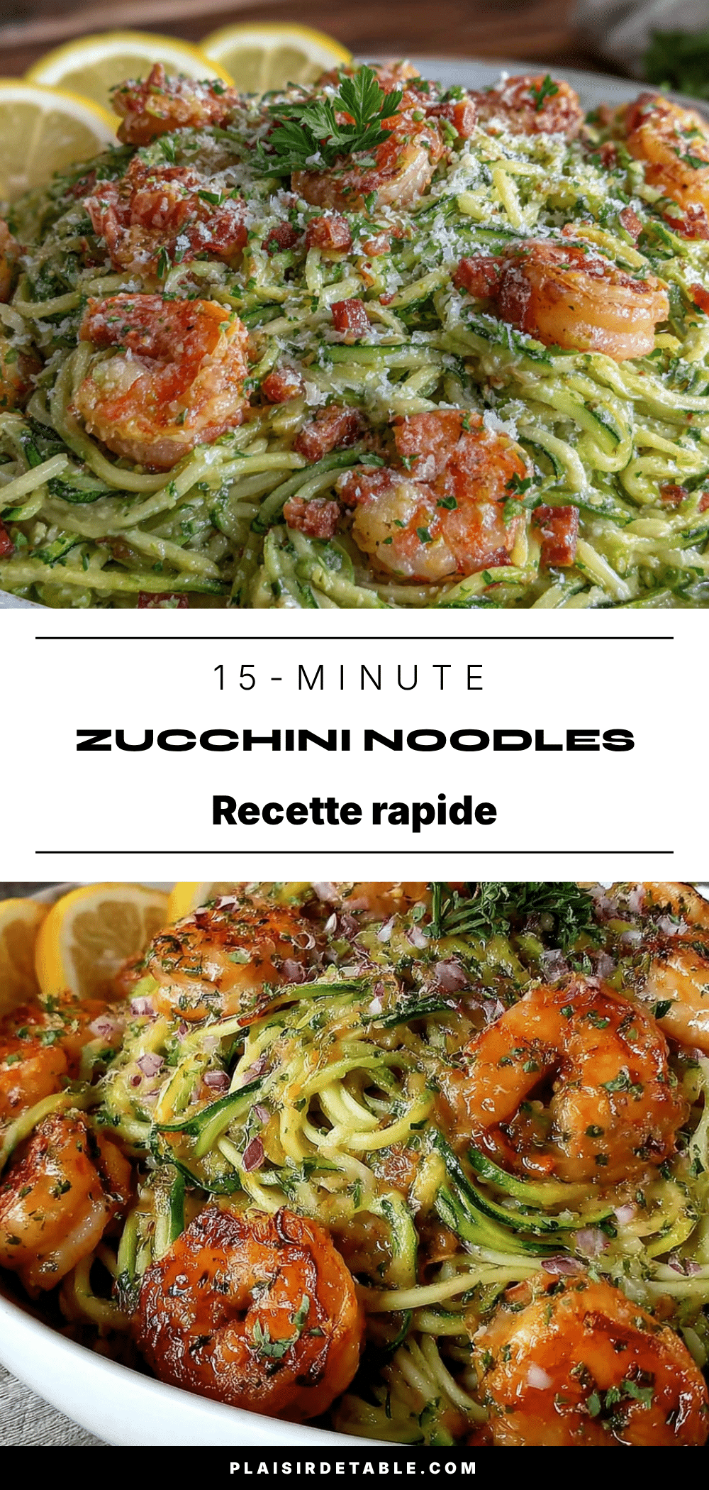 nouilles de courgettes aux crevettes au beurre à l’ail recipe