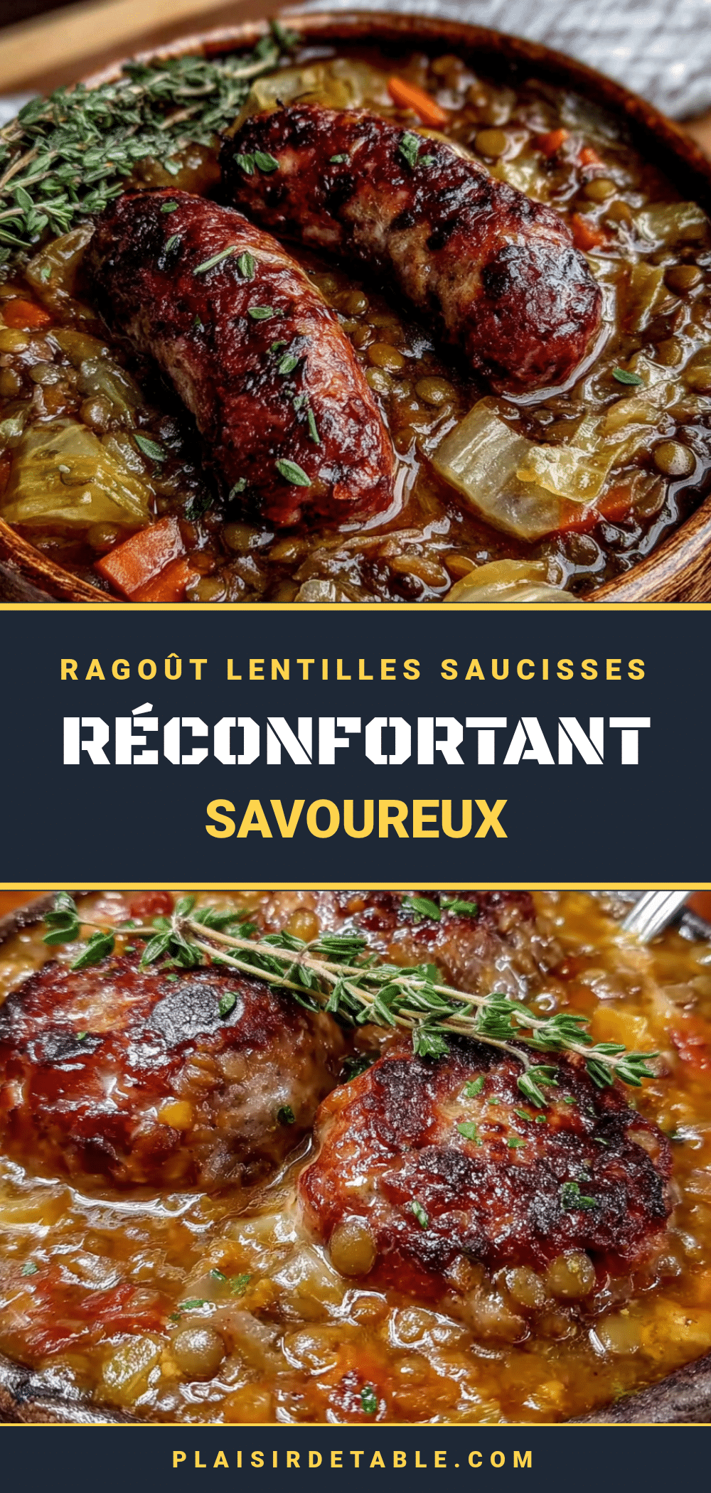 ragoût réconfortant lentilles et saucisses recipe