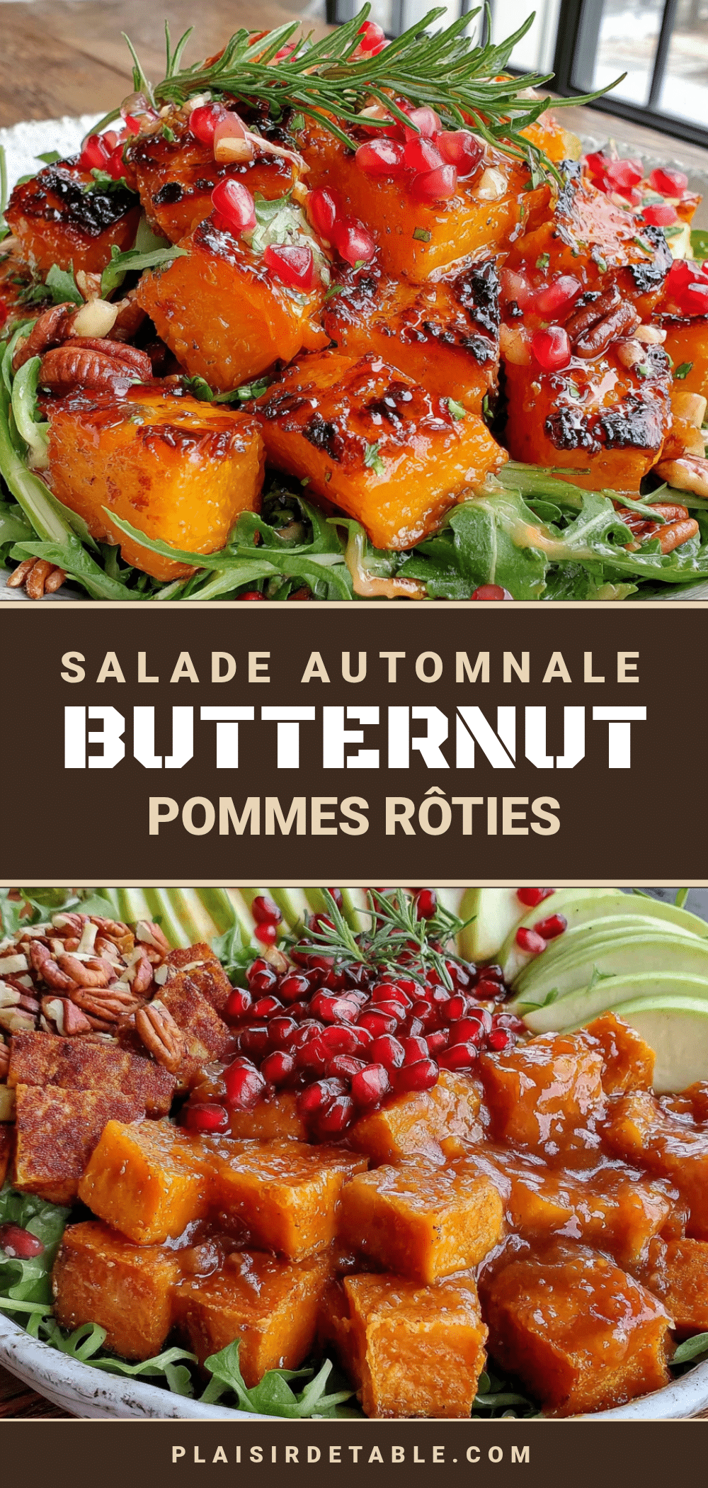 Salade automnale courge butternut rôtie sirop d’érable recipe
