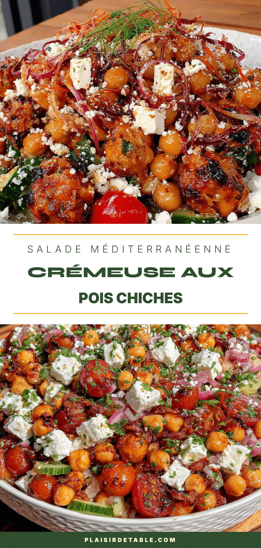 salade méditerranéenne crémeuse aux pois chiches et feta recipe