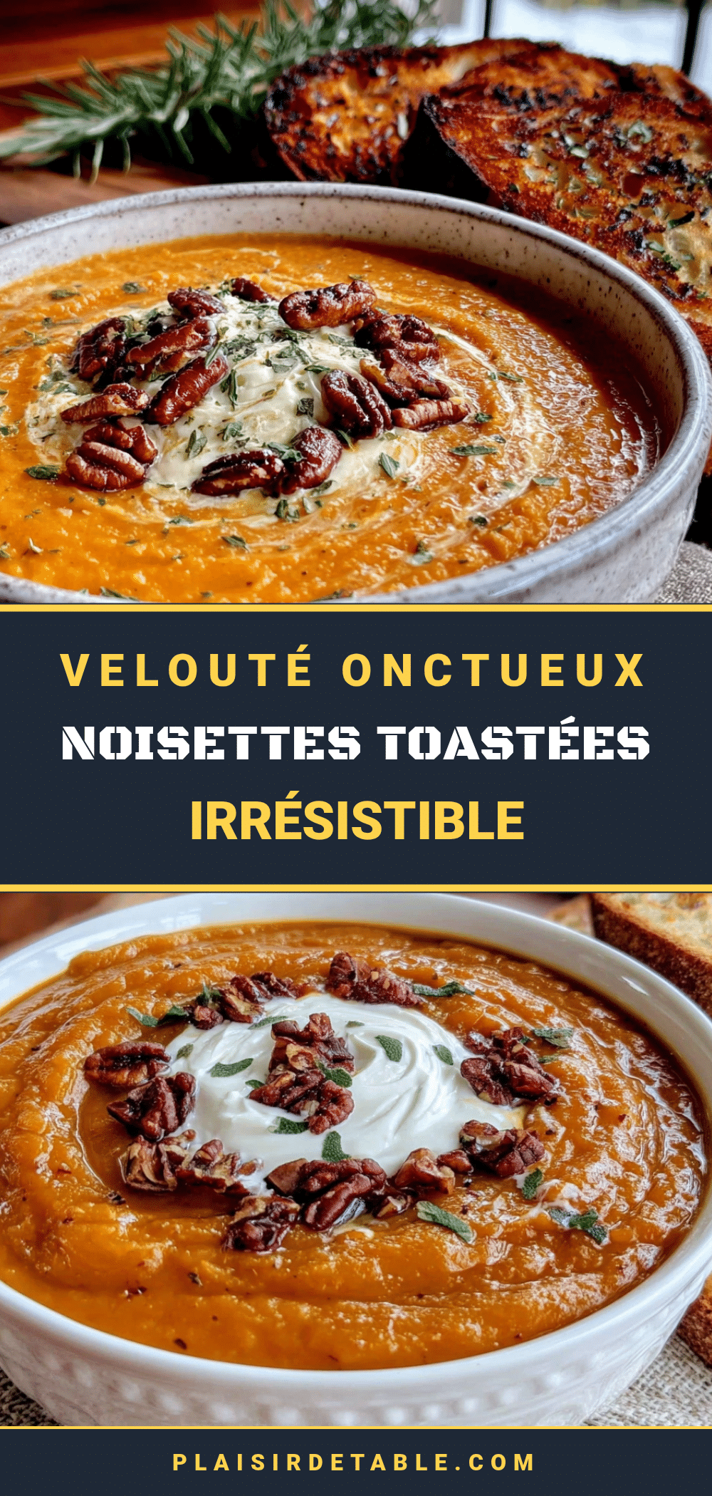 velouté onctueux de courge butternut aux noisettes toastées recipe