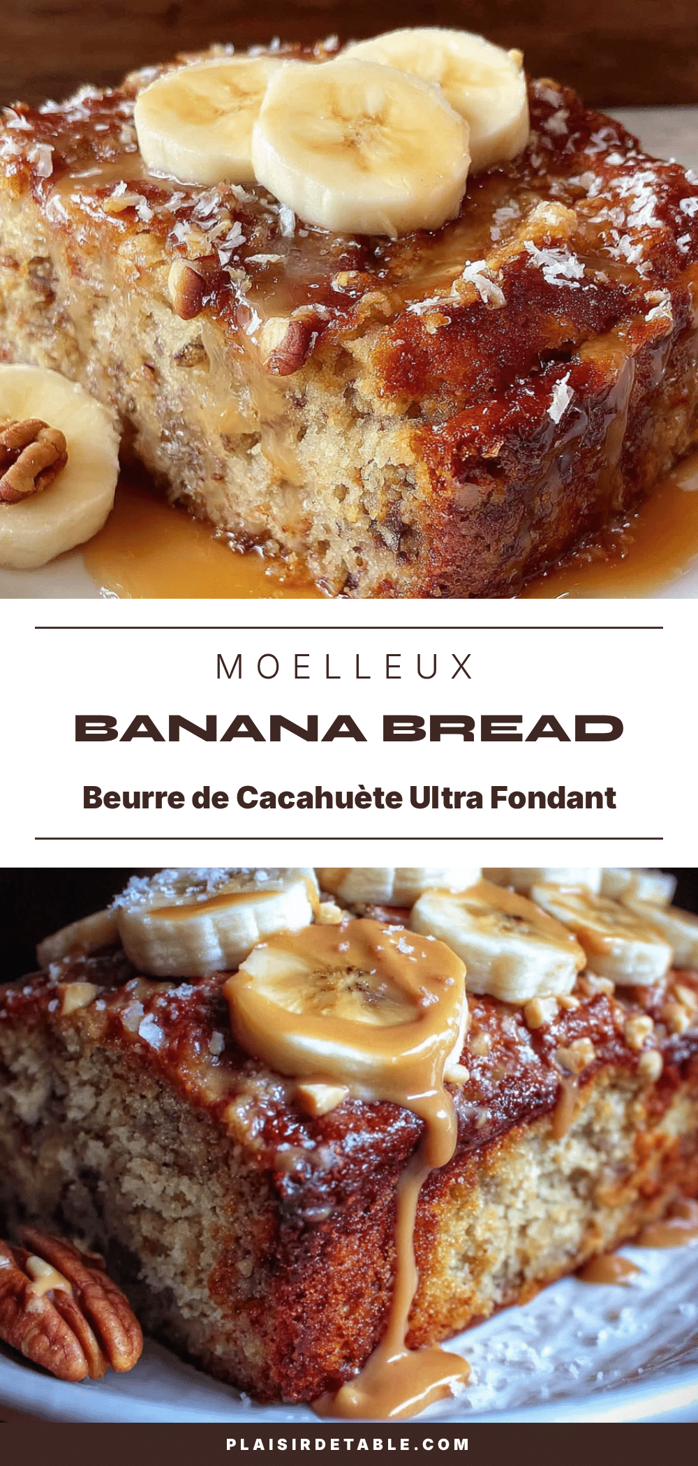 banana bread moelleux au beurre de cacahuète recipe
