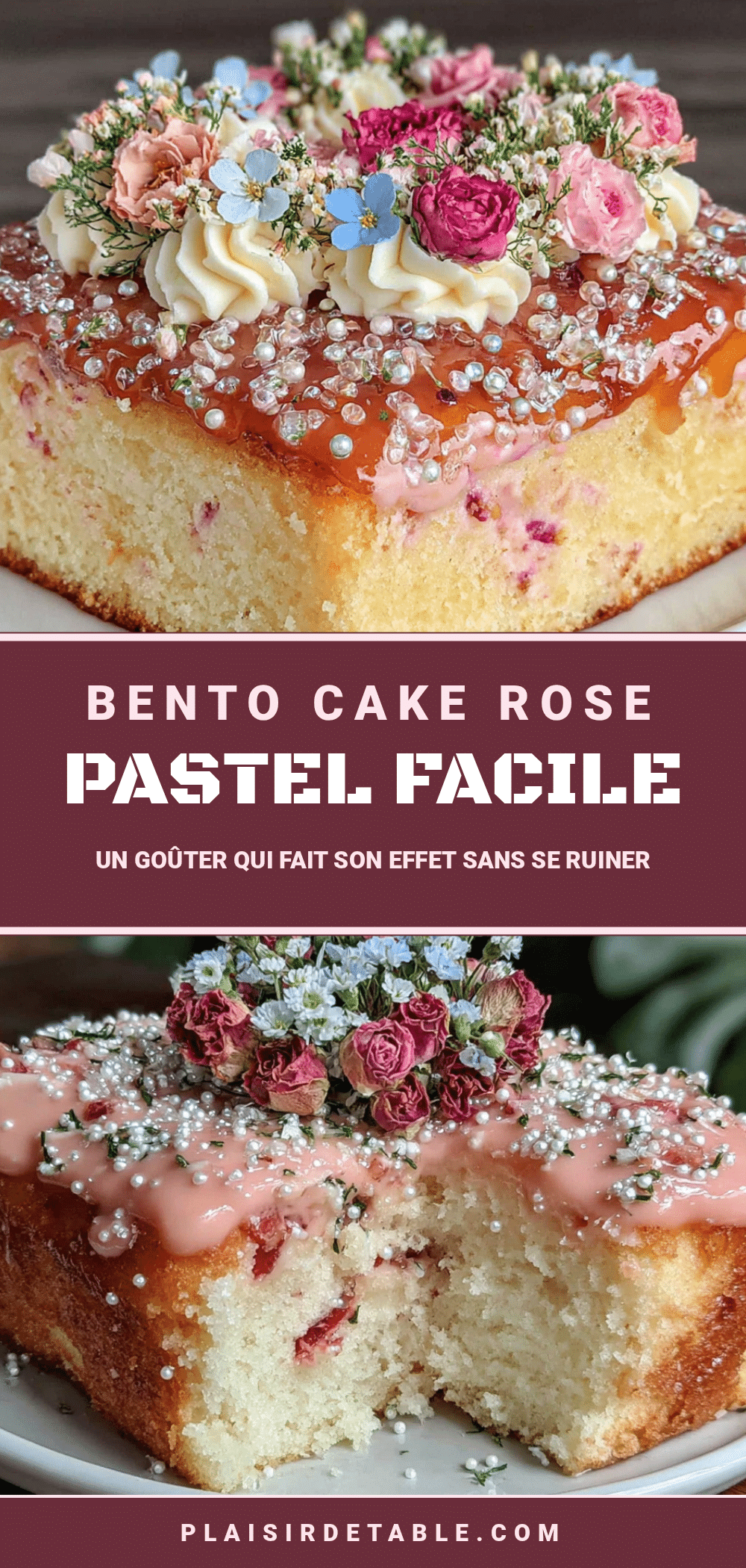 bento cake rose pastel facile recipe