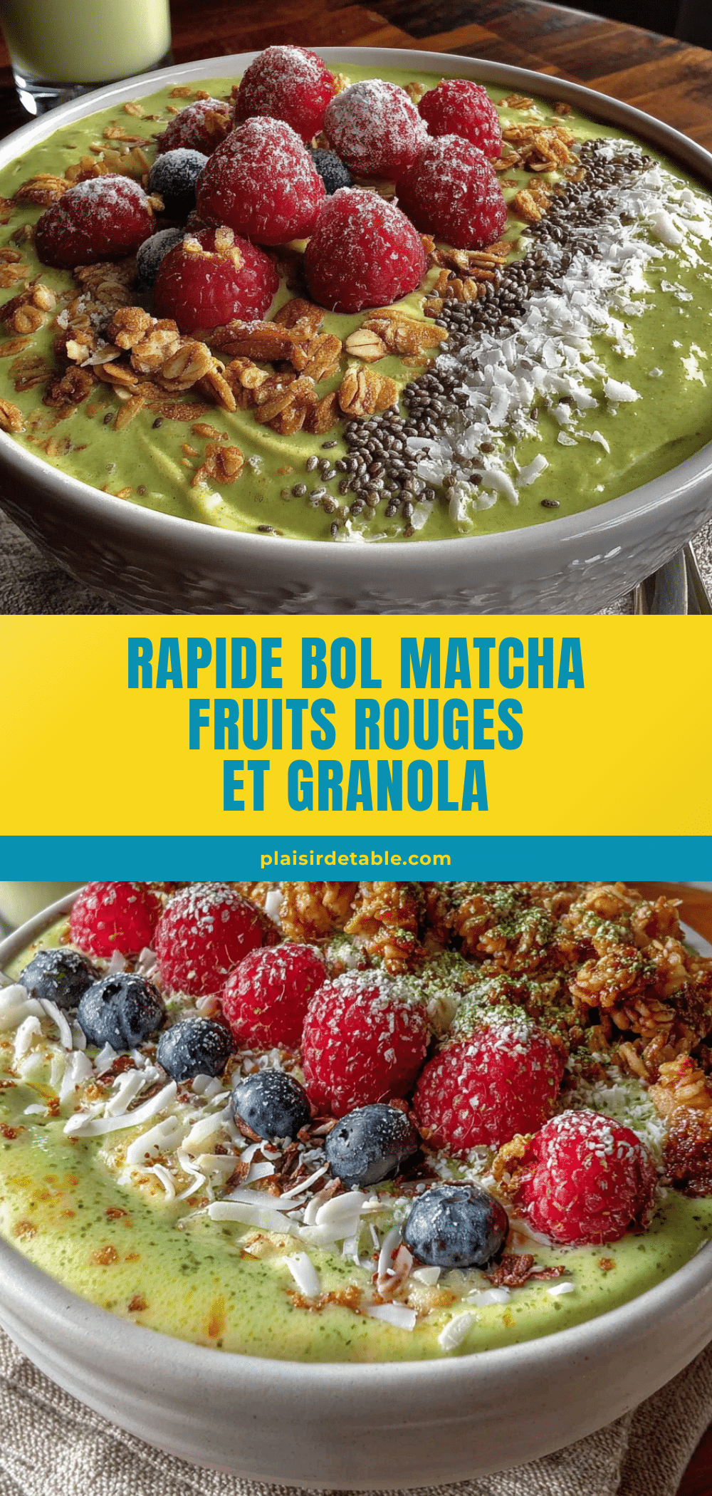 bol matcha fruits rouges et granola recipe