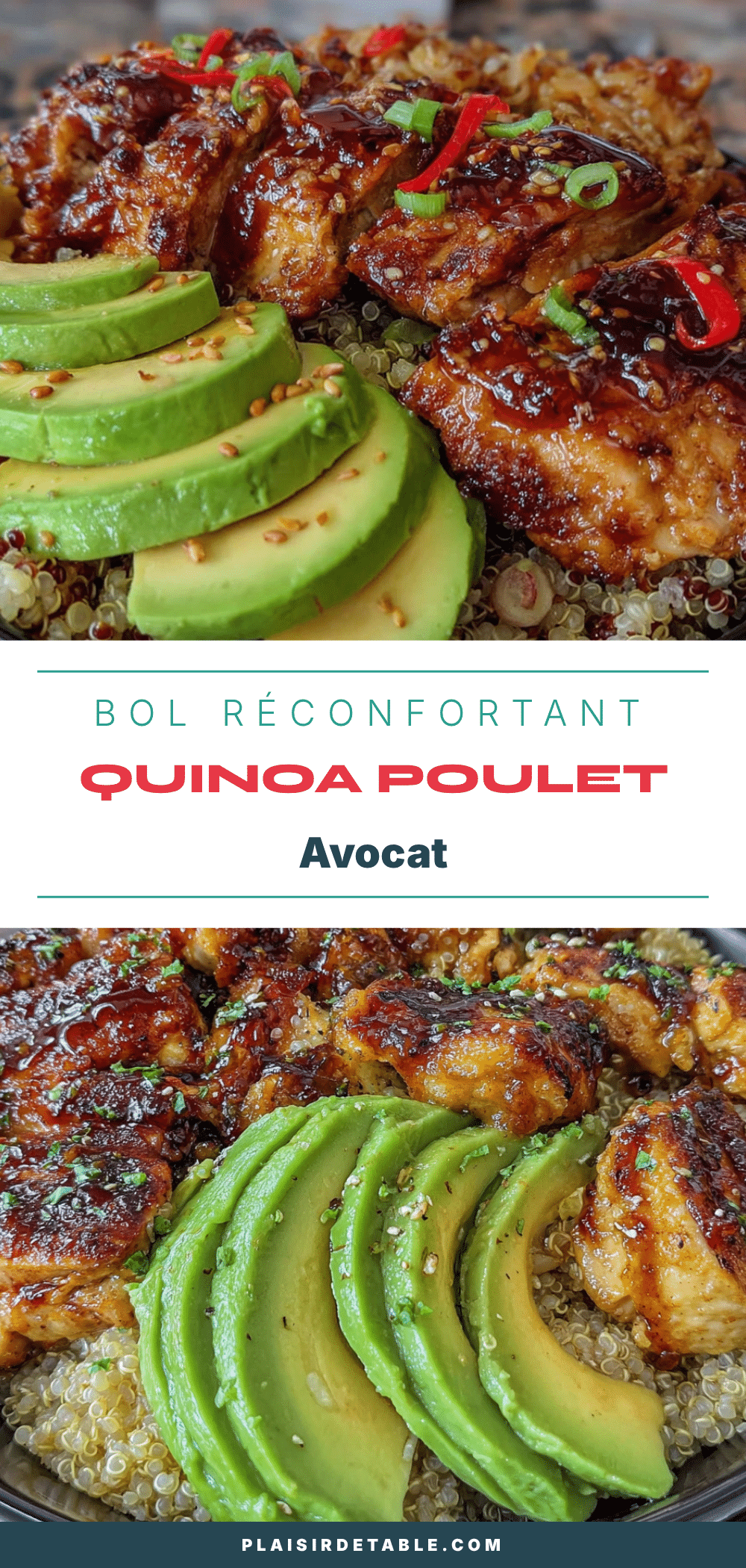 bol réconfortant quinoa poulet avocat recipe
