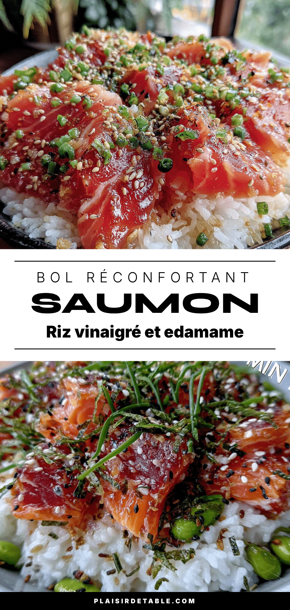 bol réconfortant saumon riz vinaigré edamame recipe