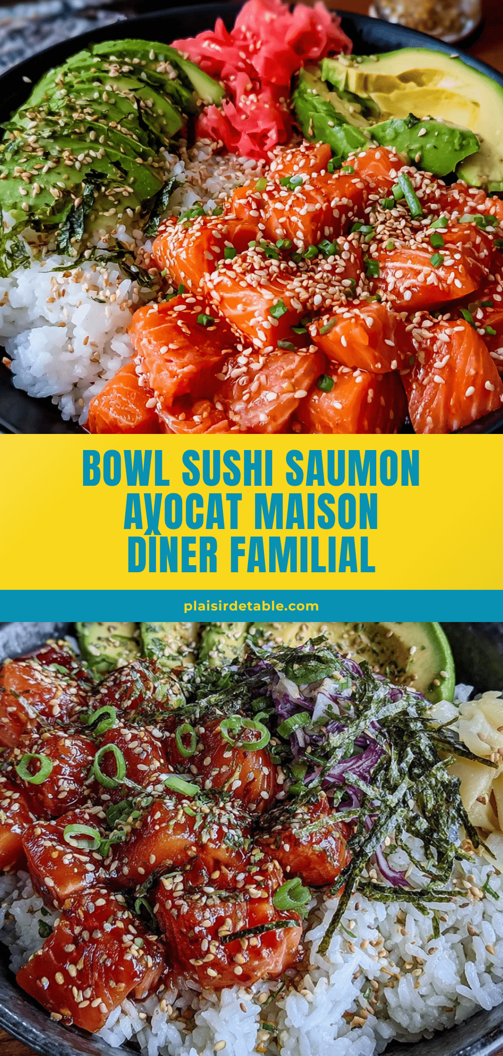 bowl sushi saumon avocat maison recipe