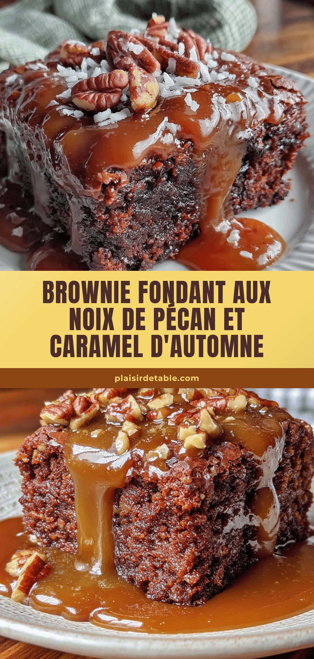 brownie fondant aux noix de pécan et caramel recipe