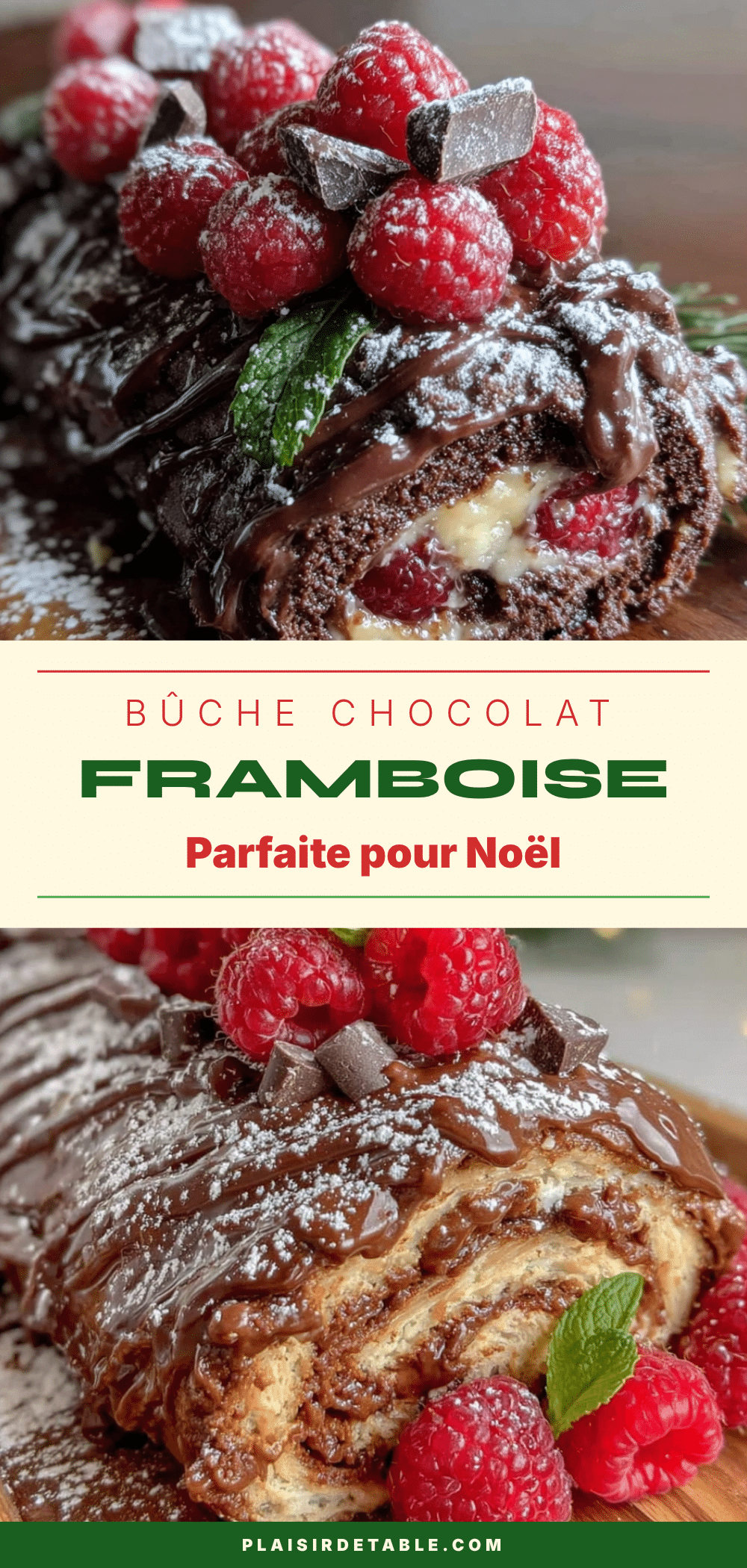 bûche chocolat framboise recipe