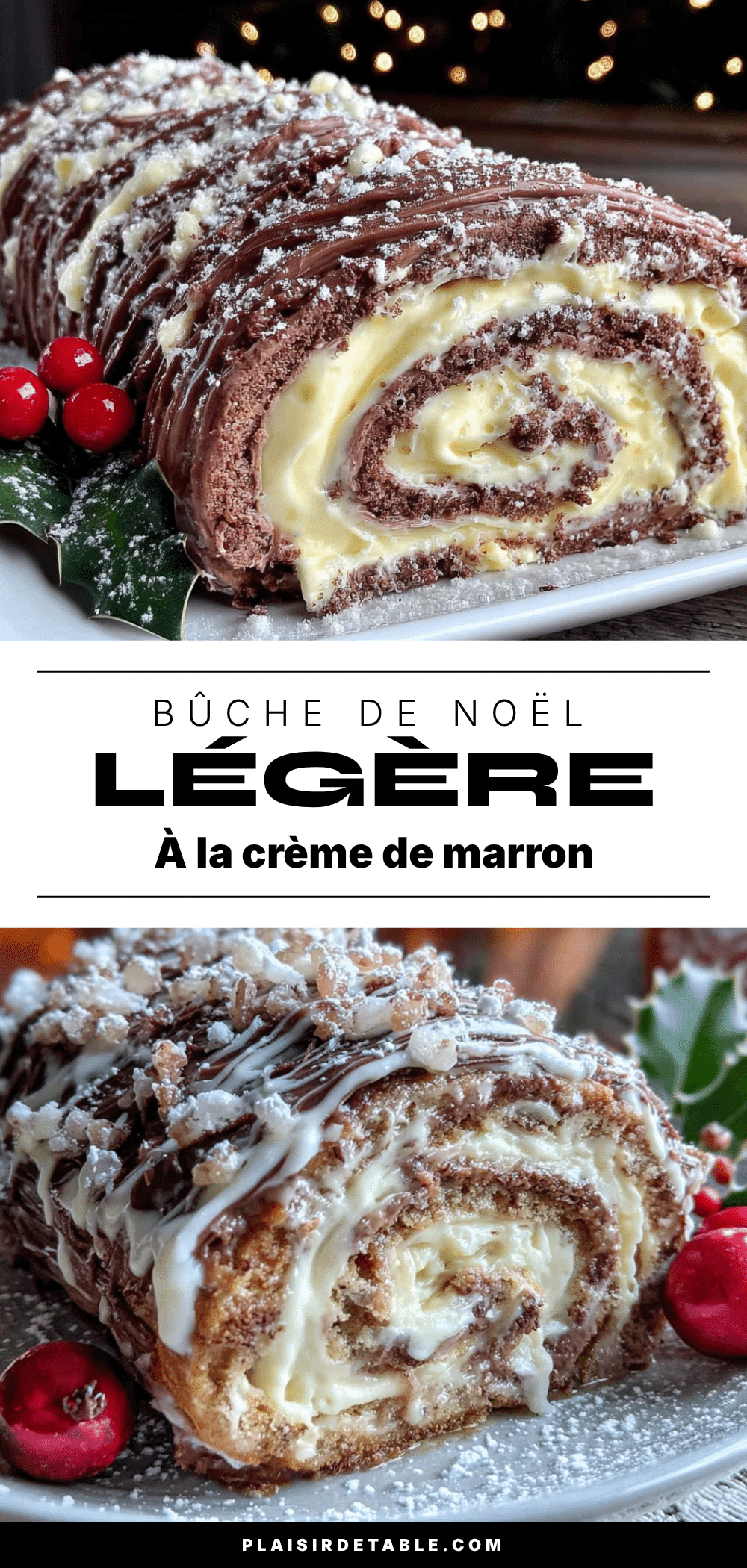 bûche de Noël légère à la crème de marron recipe