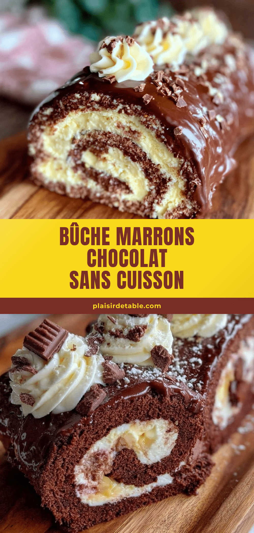 bûche marrons-chocolat sans cuisson recipe