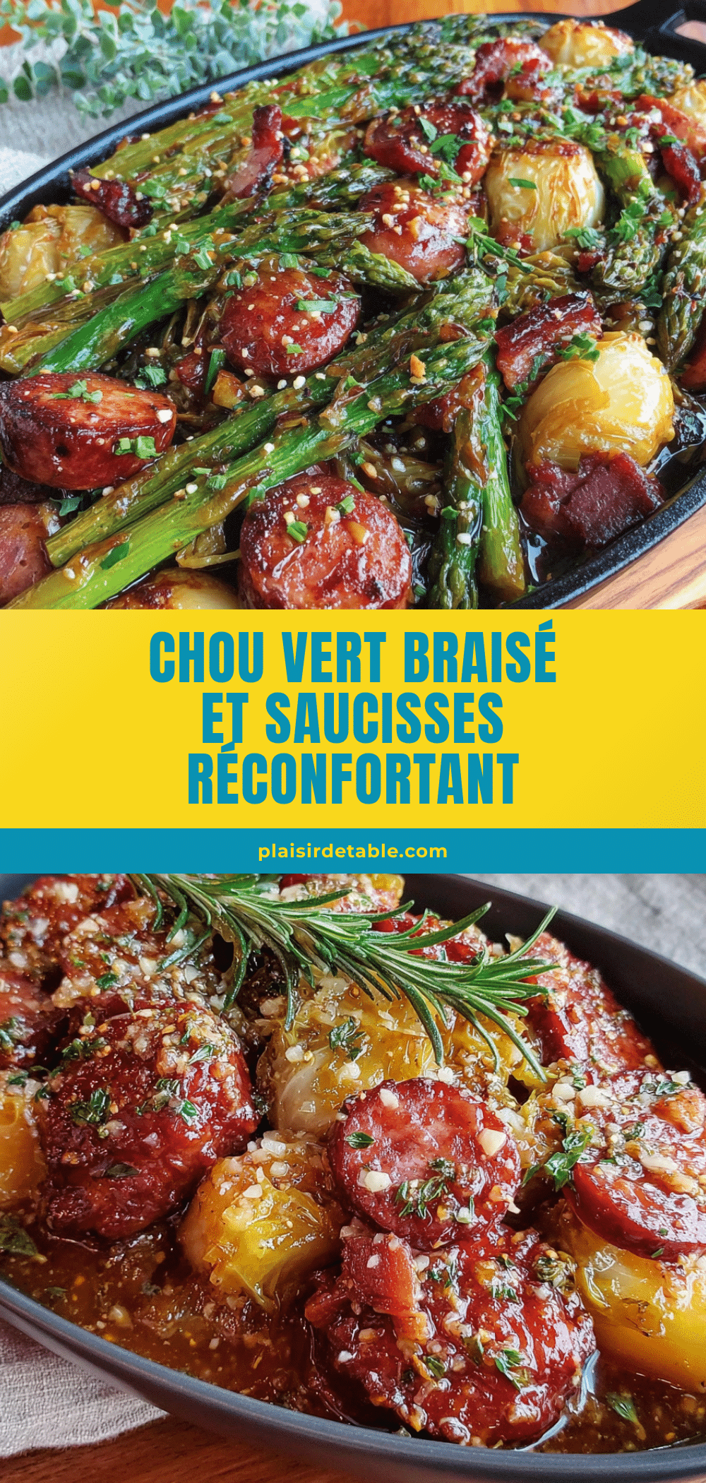 chou vert braisé aux saucisses recipe
