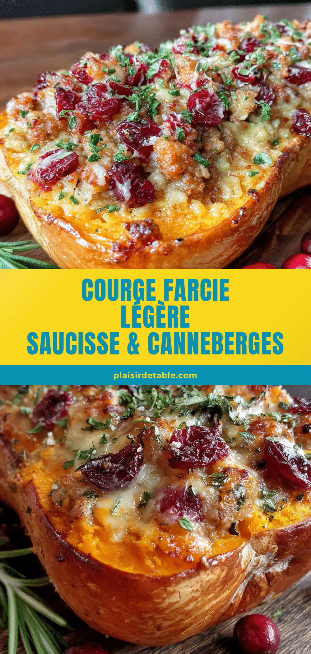 courge farcie légère saucisse canneberges recipe