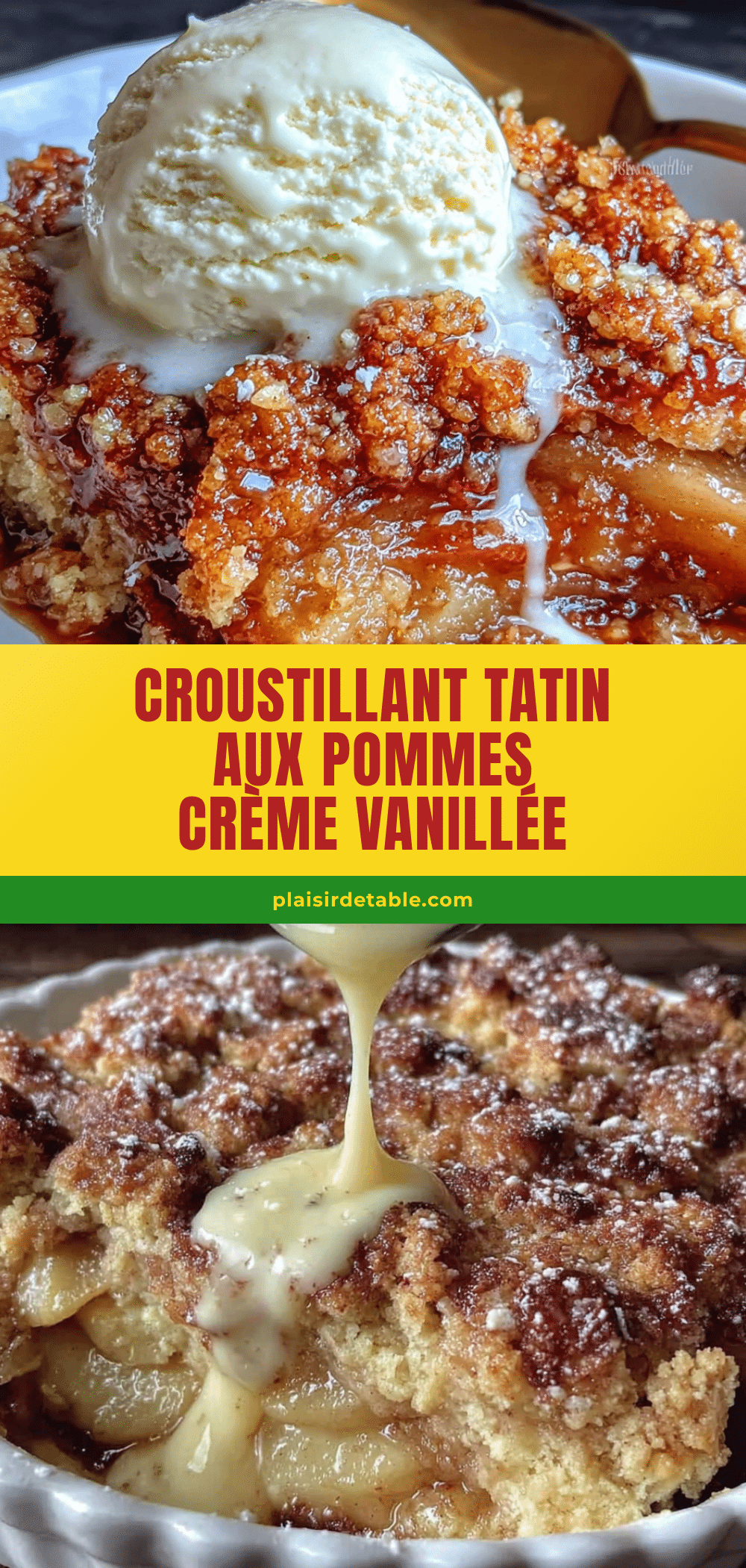 crumble aux pommes et crème anglaise recipe