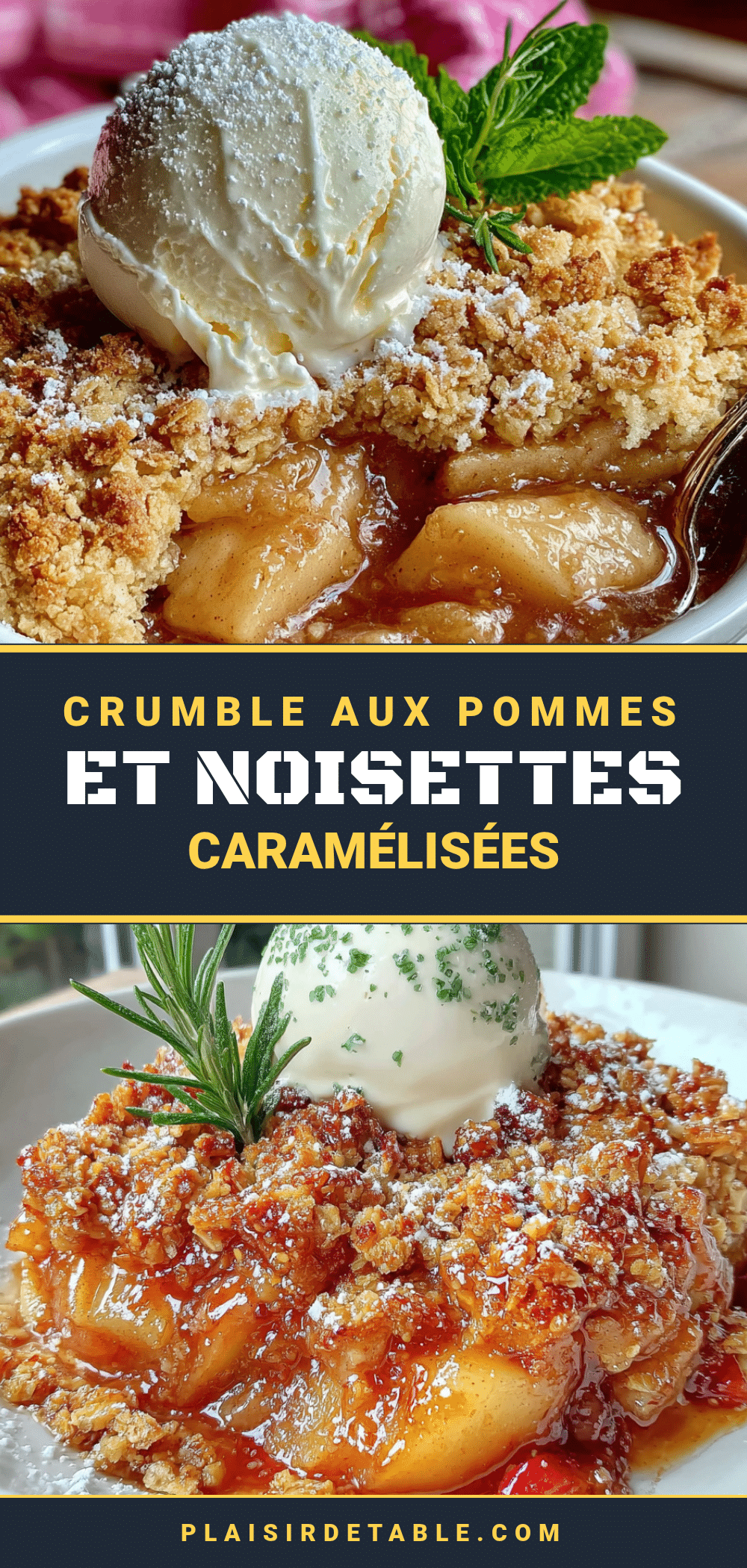 Crumble aux pommes et noisettes caramélisées recipe