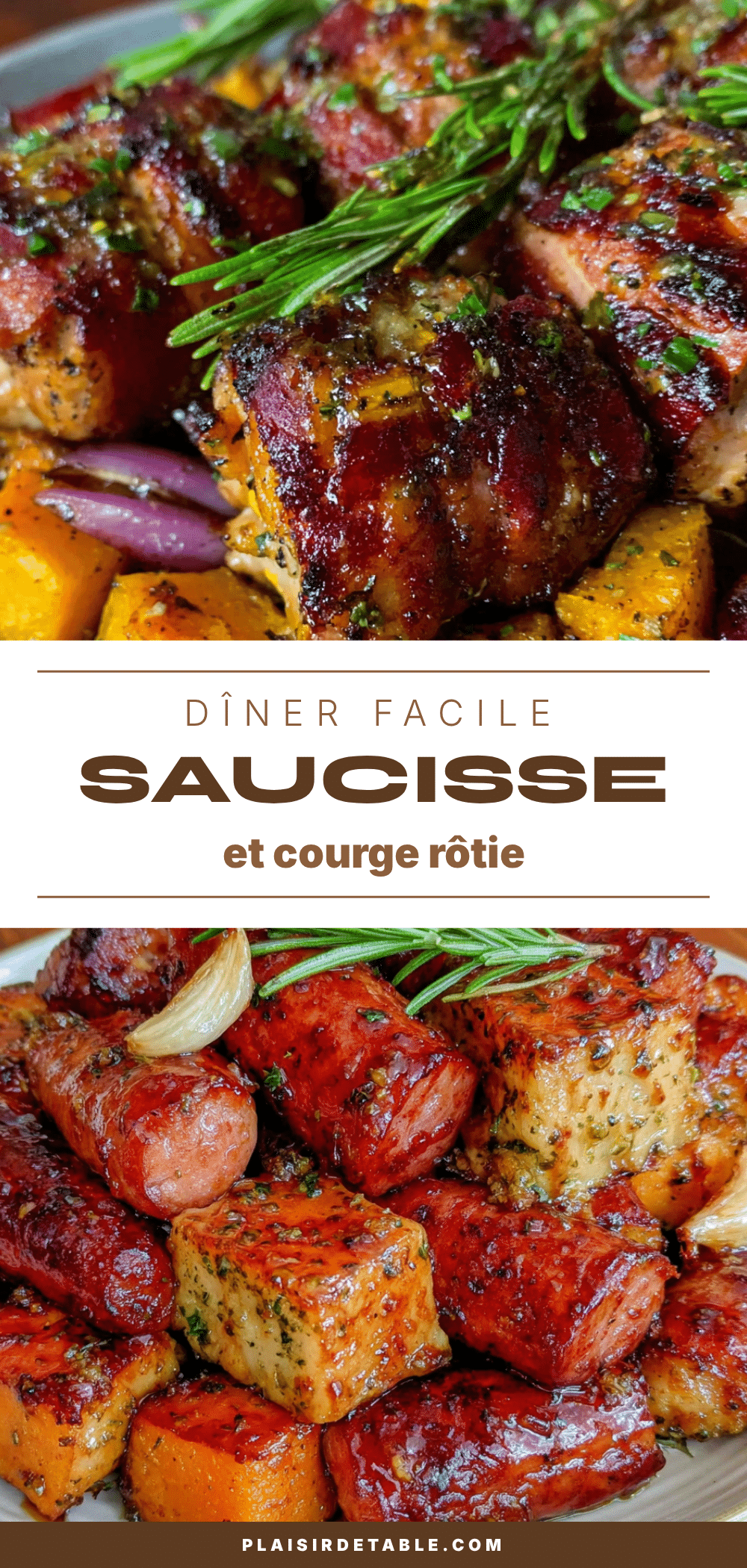 dîner facile saucisse et courge butternut rôtie au sirop d’érable recipe