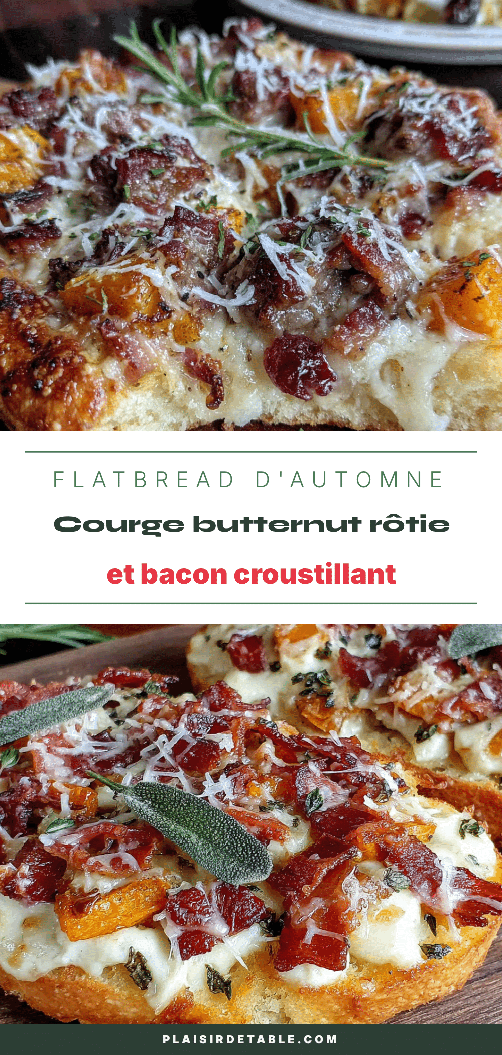 flatbread d’automne à la courge butternut rôtie et bacon recipe