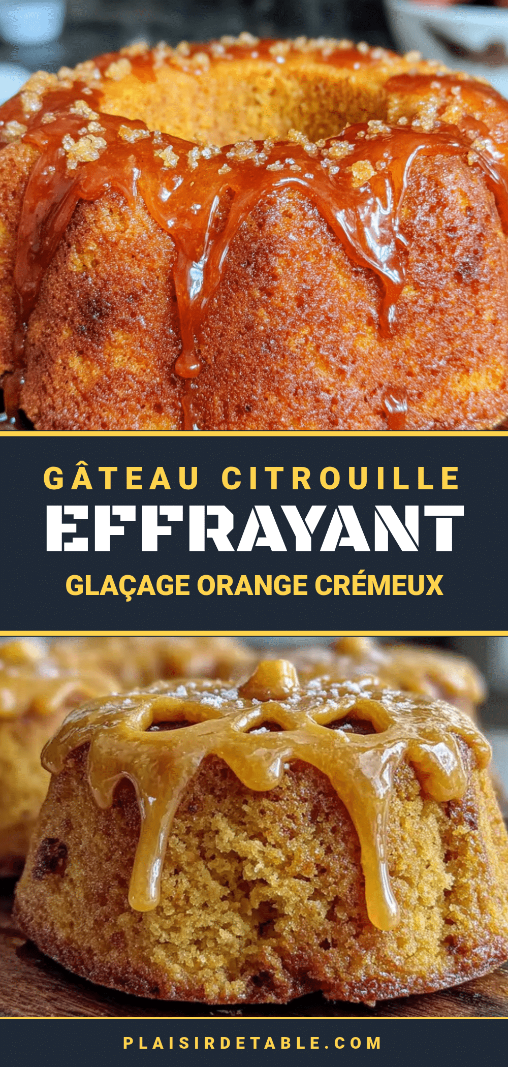 gâteau citrouille effrayant au glaçage orange crémeux recipe