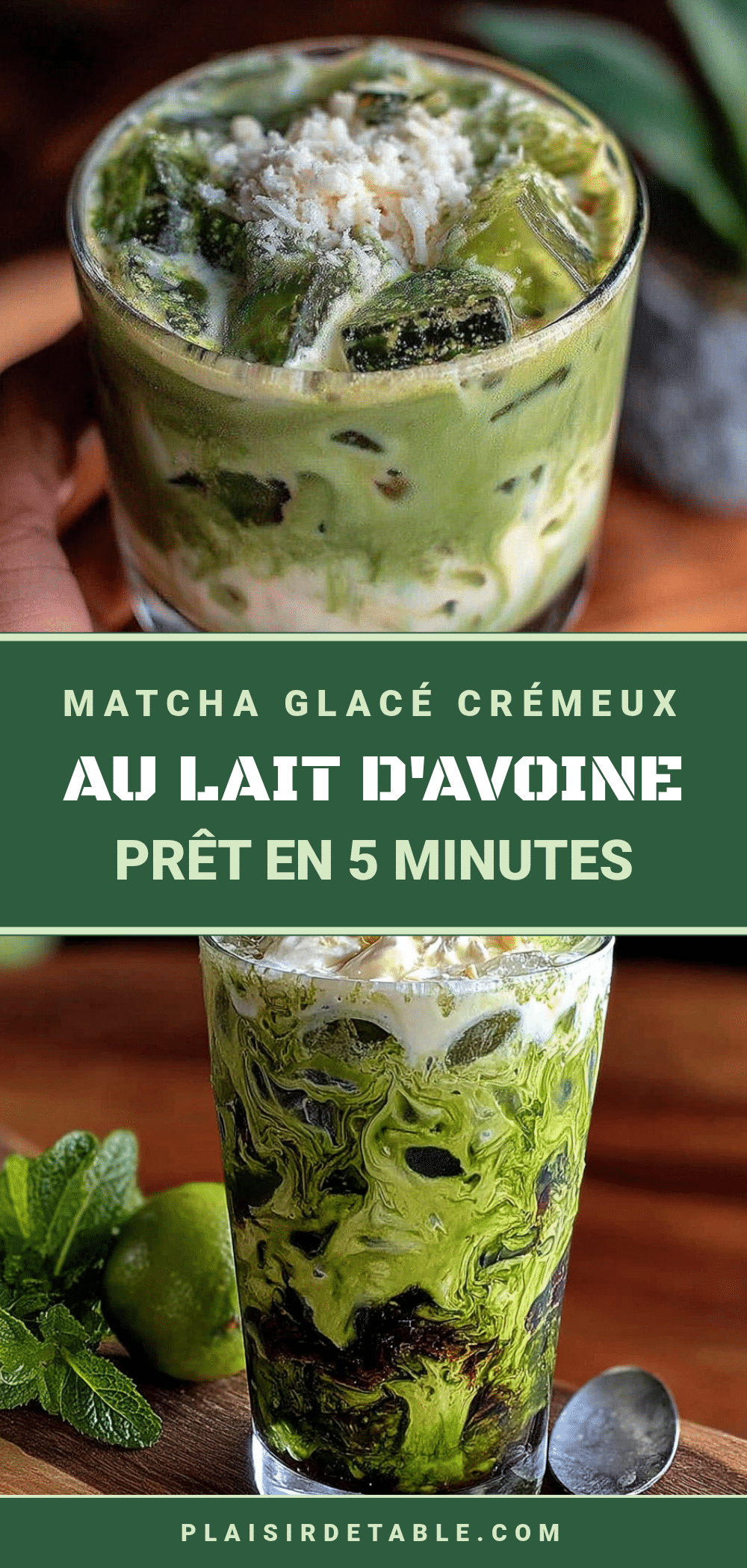 glace matcha crémeuse au lait davoine recipe