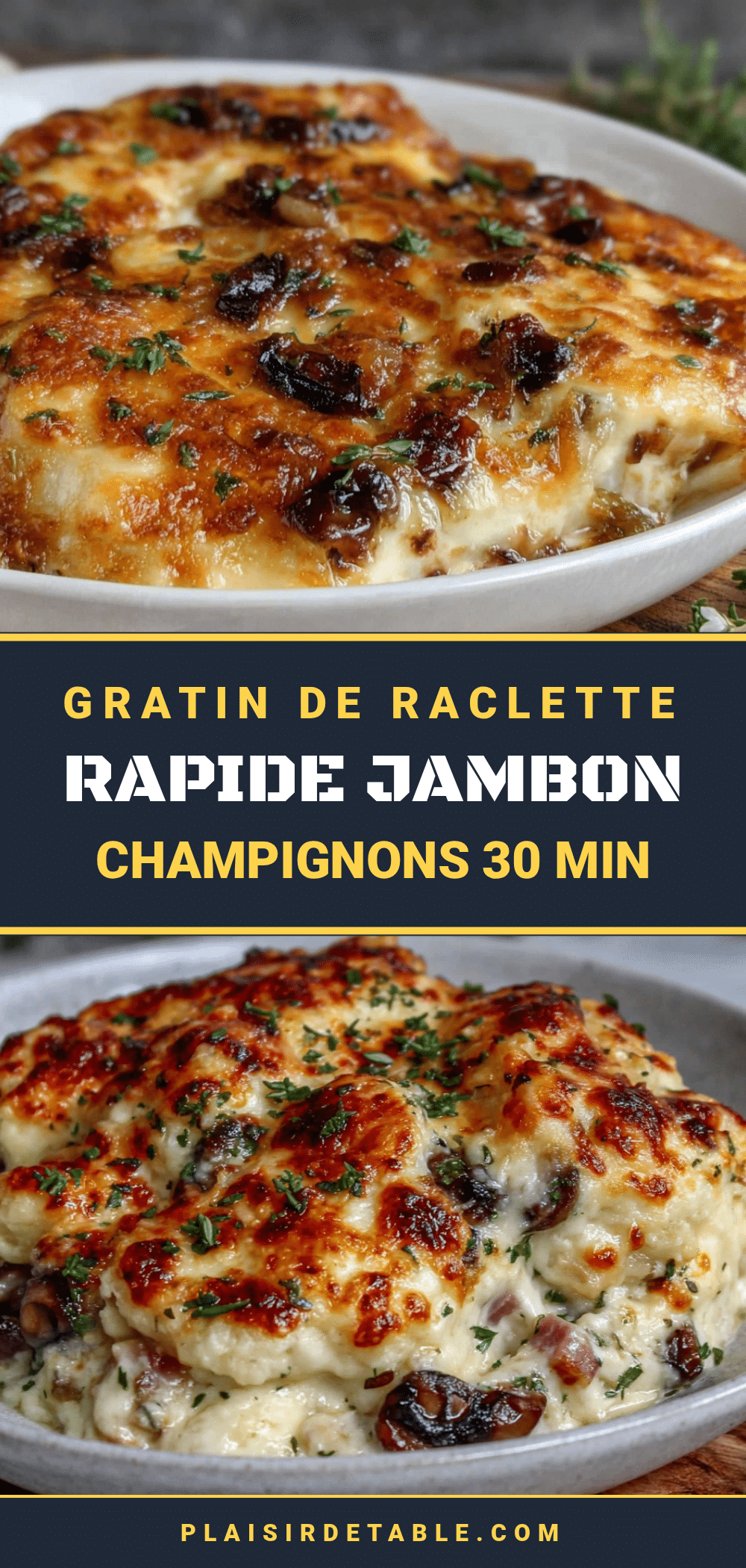 gratin de raclette rapide jambon champignons recipe