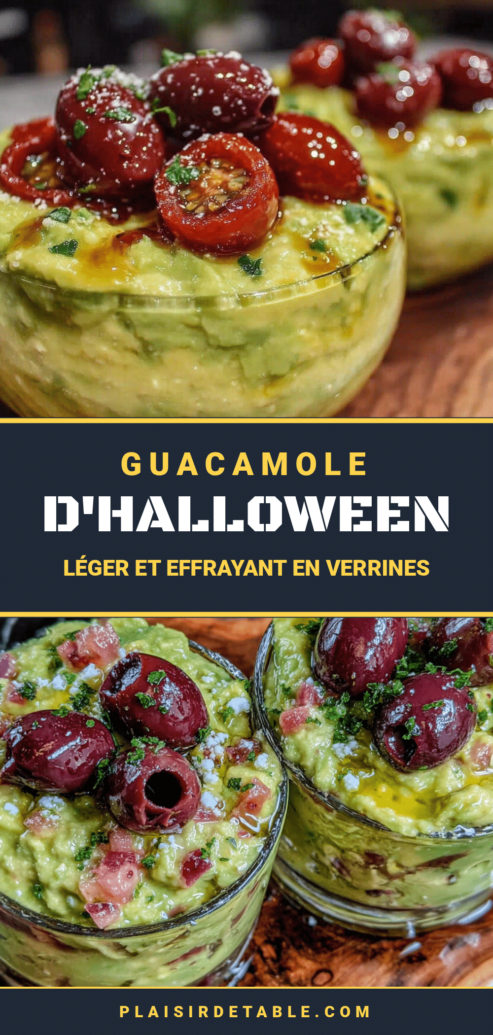 guacamole d’halloween léger et effrayant en verrines recipe
